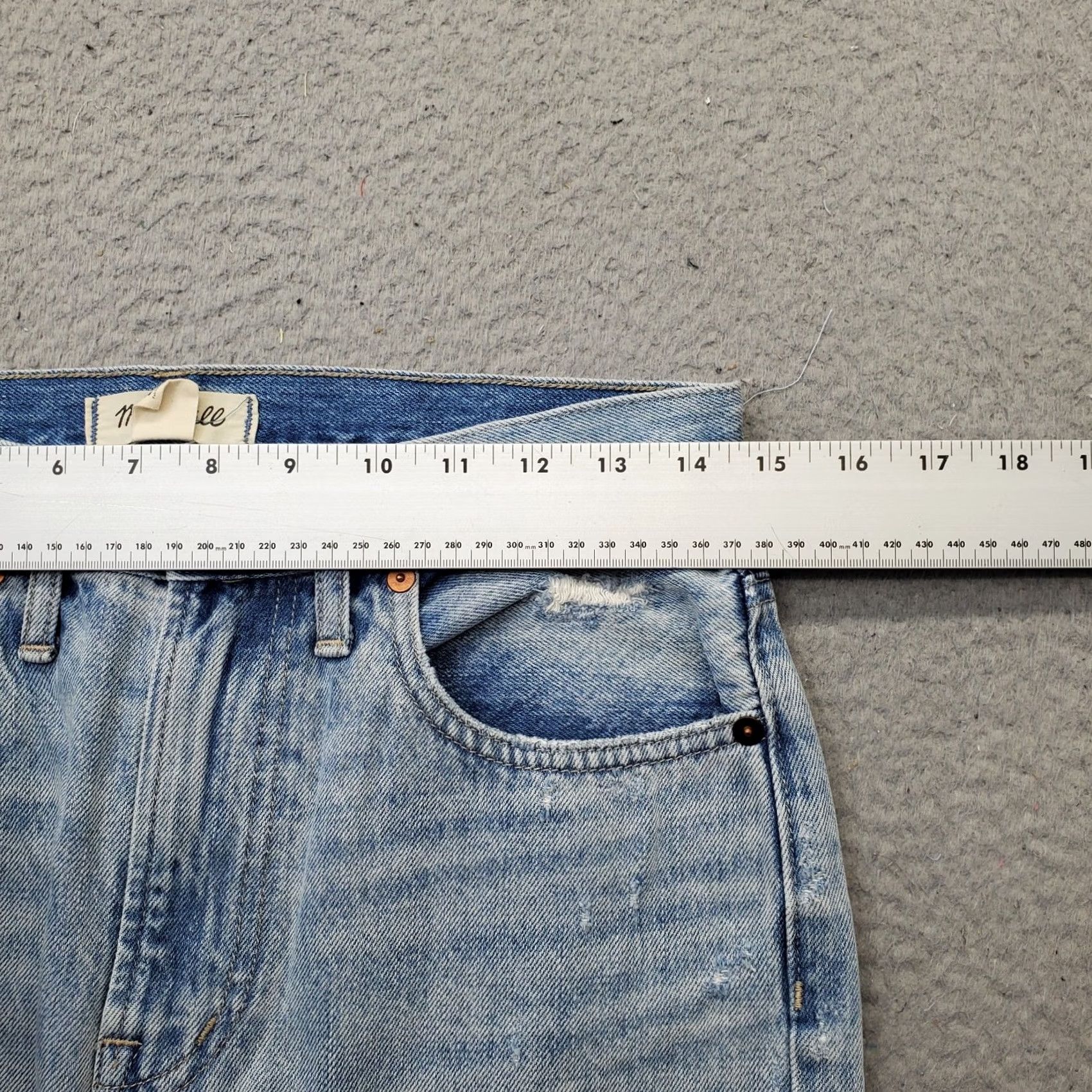 Madewell Madewell Womens Size 27 Blue Denim Distressed Straight Jeans Size 27" / US 4 / IT 40 - 6 Thumbnail