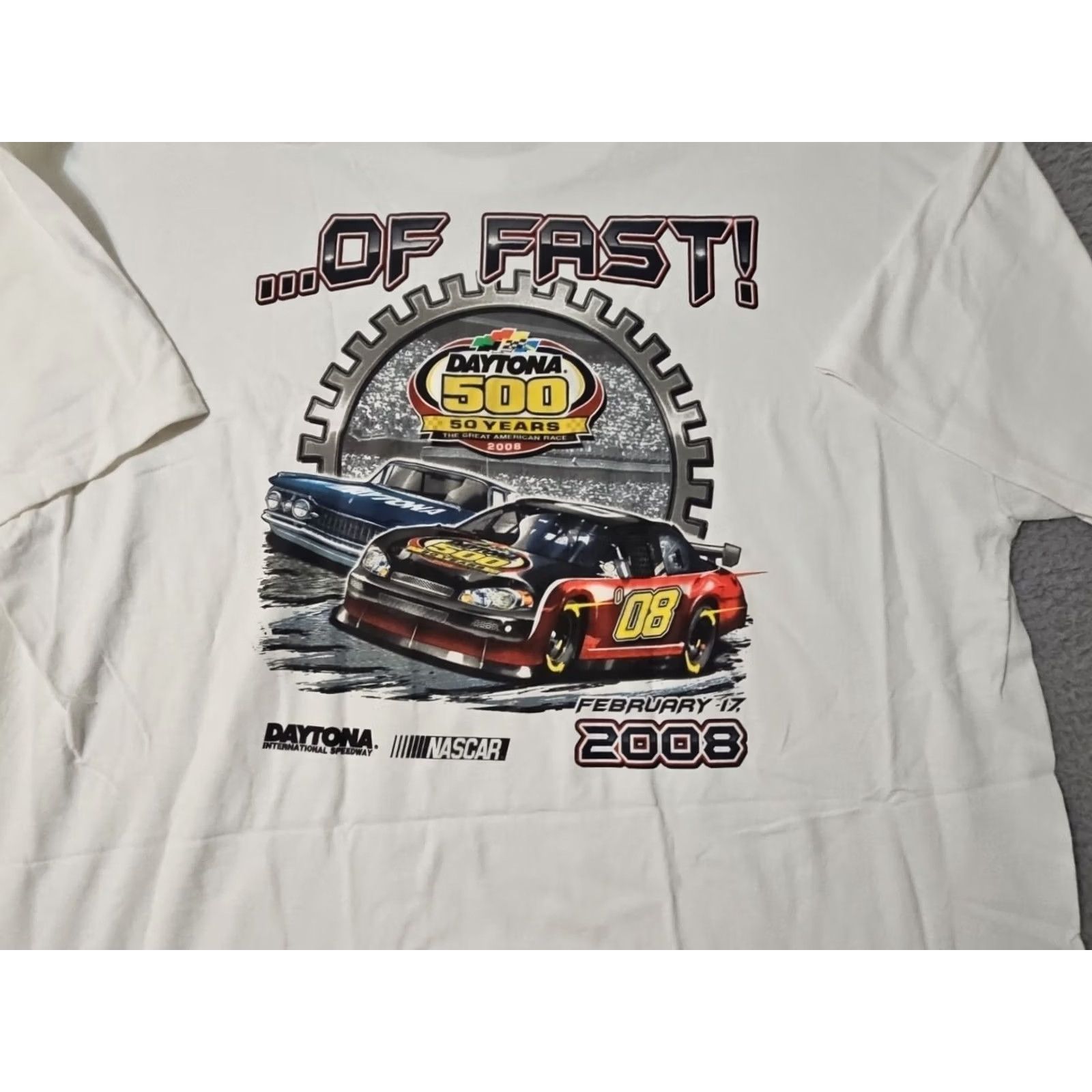 NASCAR Nascar Daytona 500 T-Shirt Size 3XL White 2008 NWT 50 Years Great American Race Size US XXL / EU 58 / 5 - 2 Thumbnail