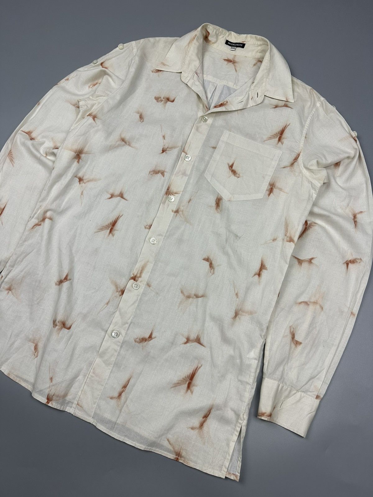 Ann Demeulemeester Ann Demeulemeester Grise Bird Print Shirt Size US XXS / EU 40 - 3 Thumbnail