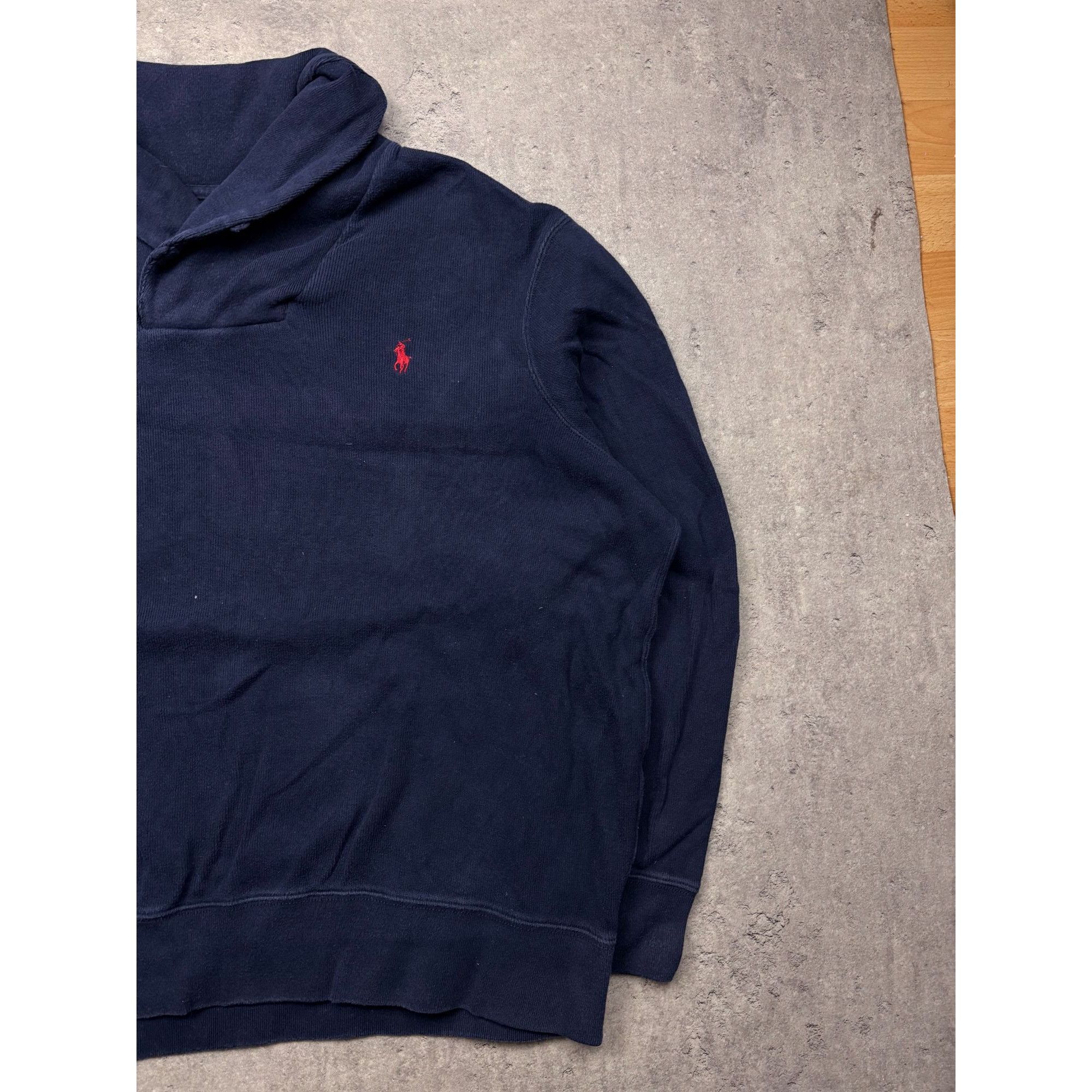 Polo Ralph Lauren Vintage Polo Ralph Lauren Shawl-Collar Sweatshirt in Navy Bl Size US XXL / EU 58 / 5 - 3 Thumbnail