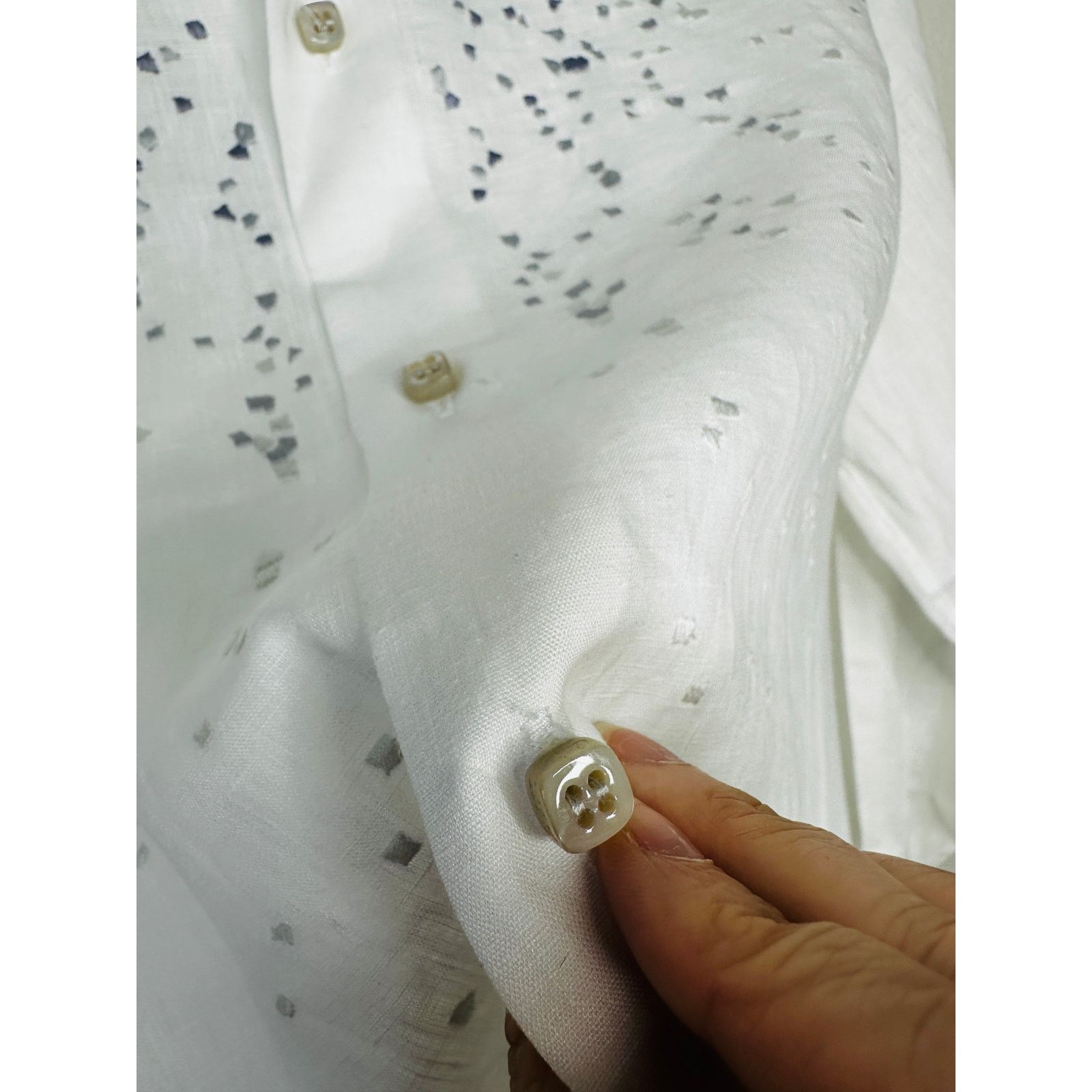 Other 100% Capri White Dust Blue Embroidered Pebble Rock Shirt XXL Size US XXL / EU 58 / 5 - 7 Thumbnail
