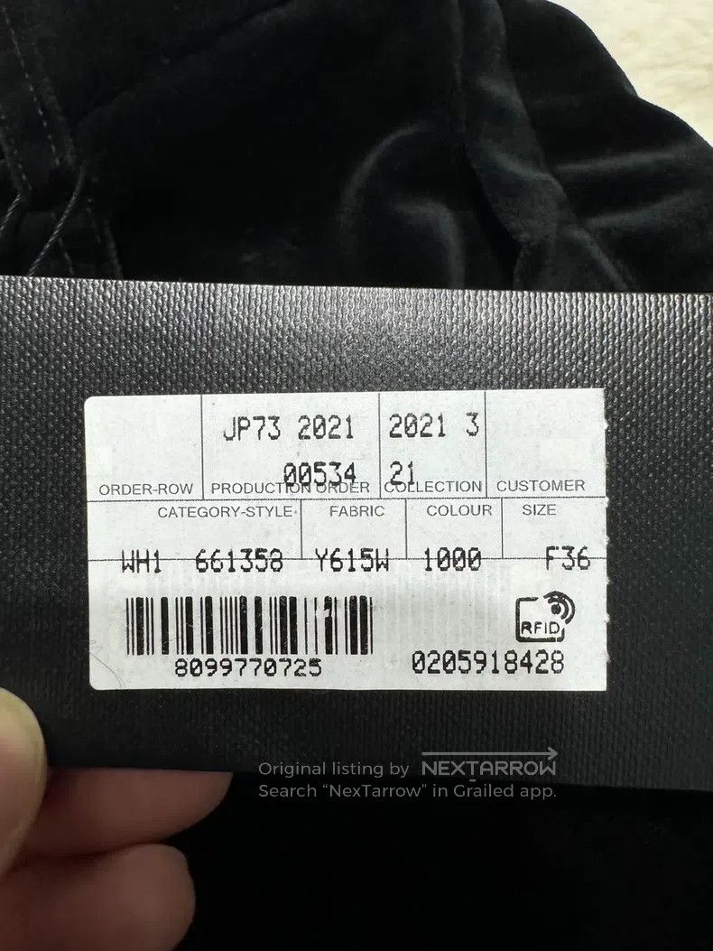 Saint Laurent Paris Saint Laurent Paris Ladies Velvet Trousers Pure Black Size 35" - 2 Thumbnail
