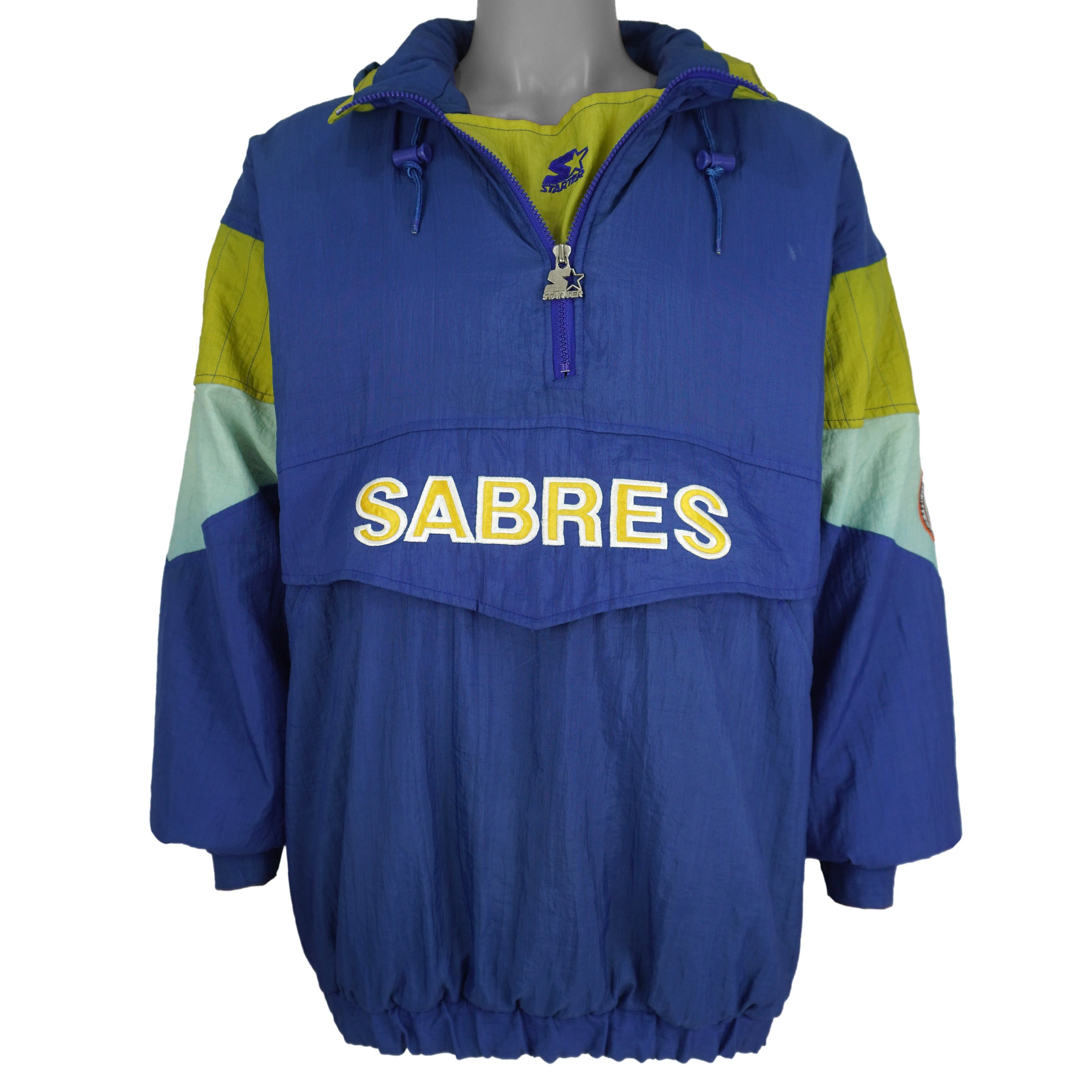 Starter Buffalo Sabres Hooded Pullover Jacket 1990s Size US XL / EU 56 / 4 - 2 Thumbnail