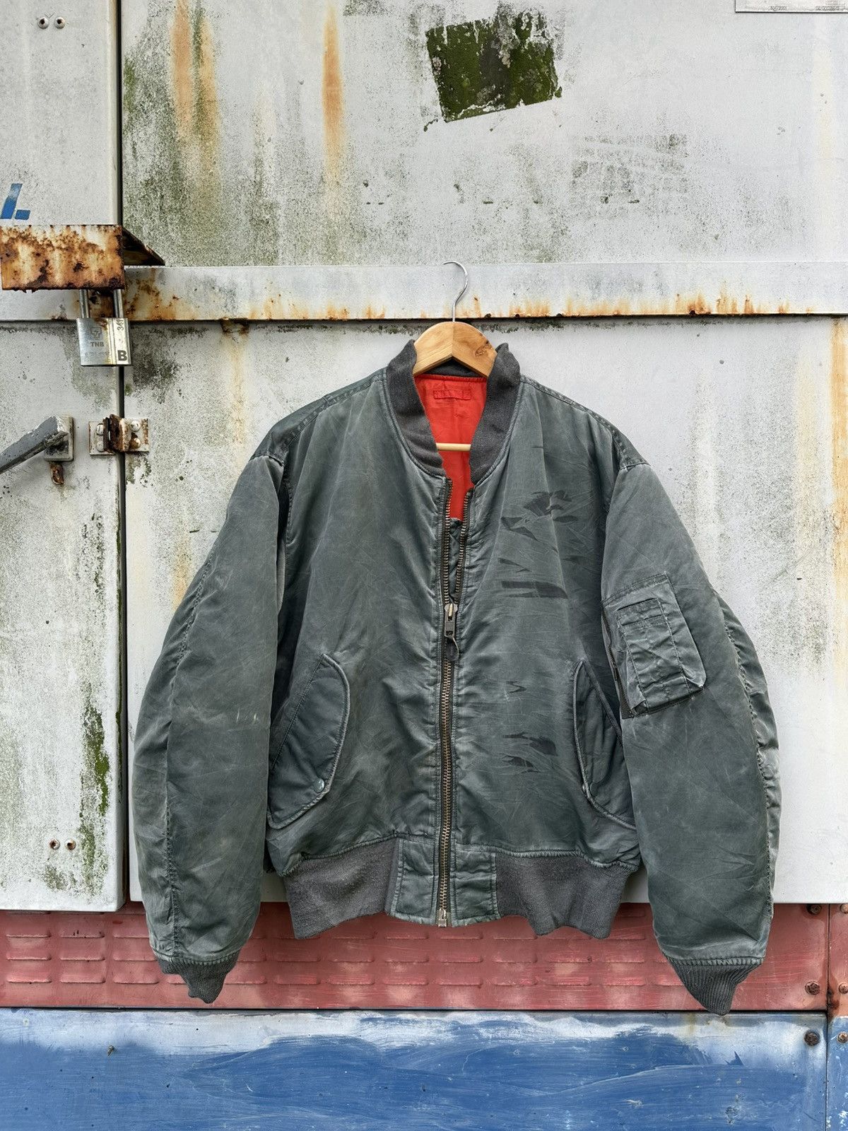 Vintage 🪖Vintage Faded Machope MA-1 Man Intermediate Bomber Jacket Size US M / EU 48-50 / 2 - 7 Thumbnail