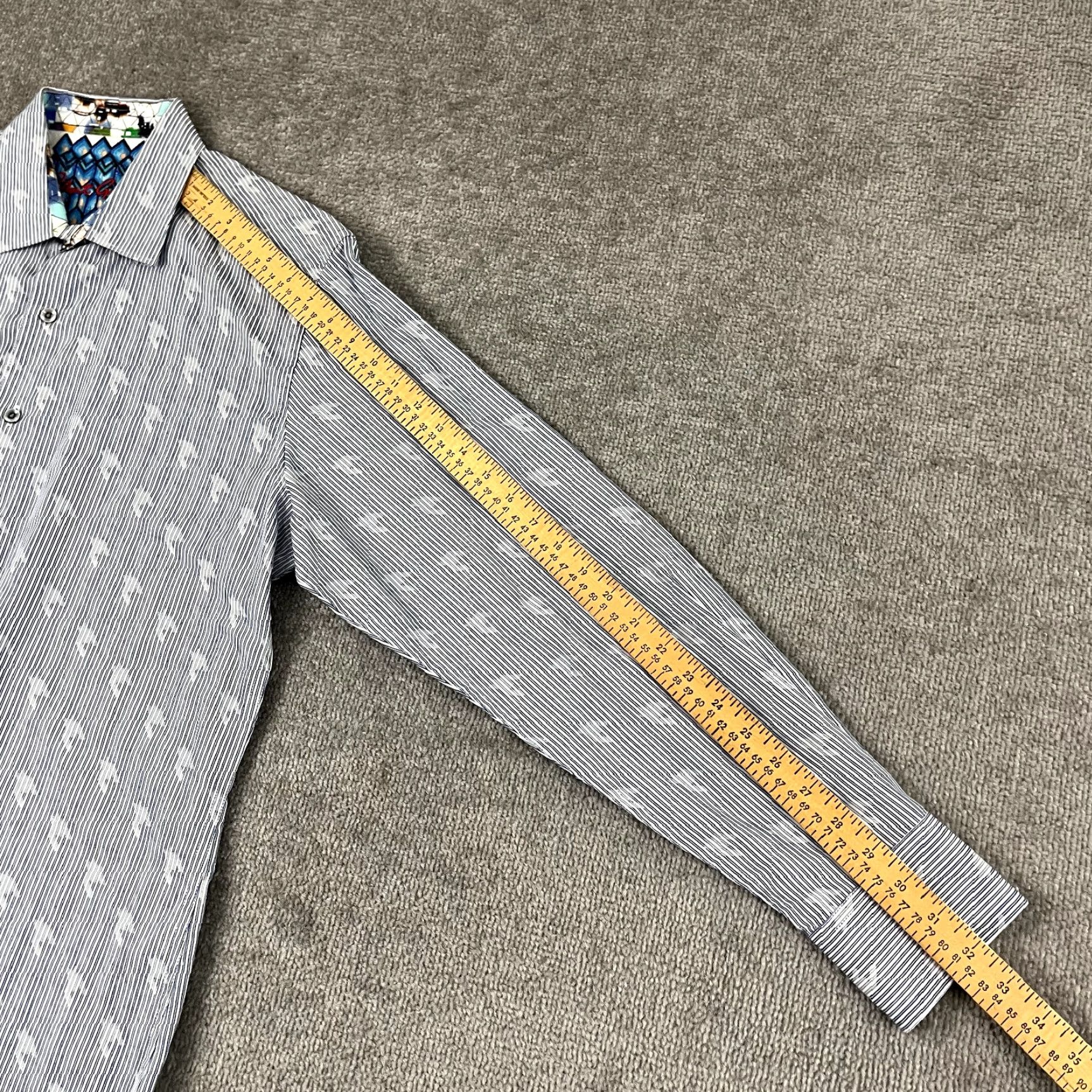 Robert Graham VINTAGE Robert Graham Shirt Mens Medium Classic Blue White Geometric Button Up Preppy Size US M / EU 48-50 / 2 - 5 Thumbnail