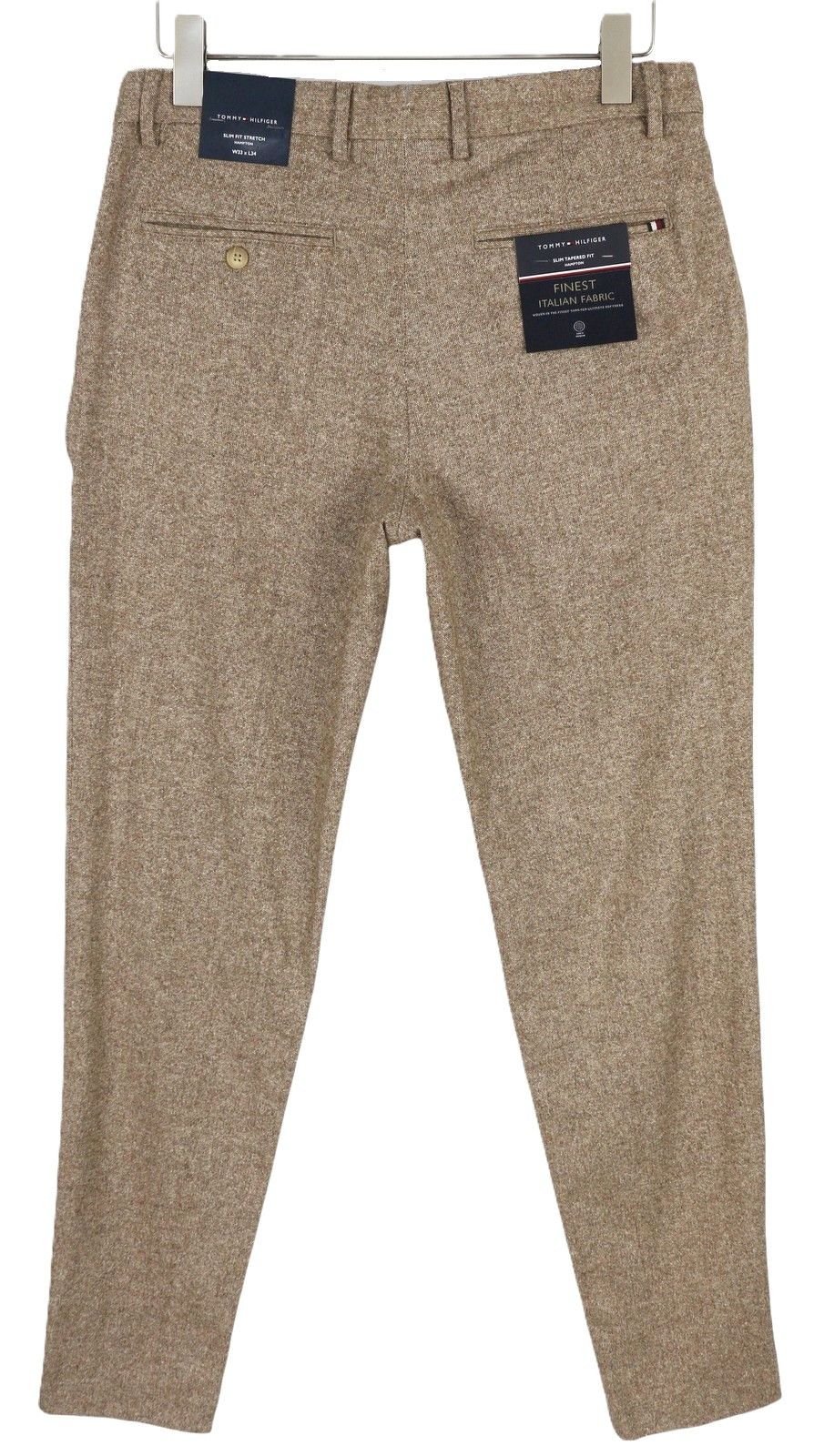 Tommy Hilfiger HAMPTON W33/L34 Brown Wool Silk Blend Trousers 85018 Size US 33 - 2 Thumbnail