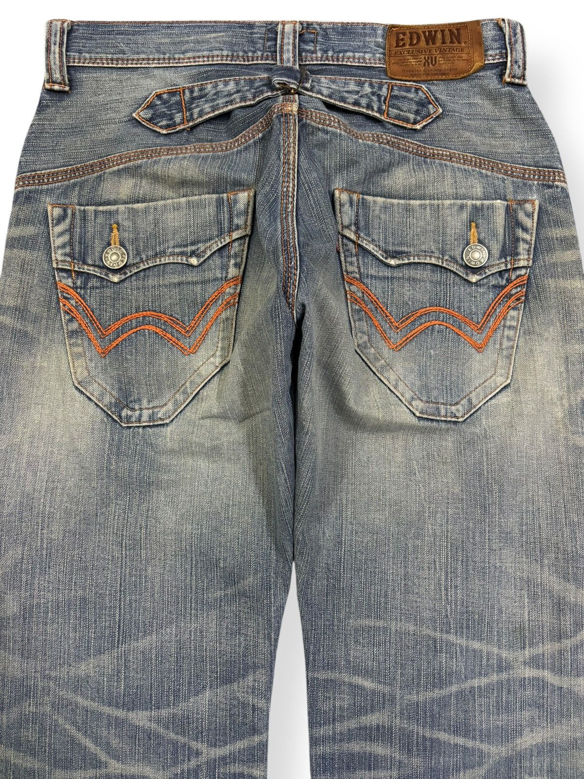 Edwin Vintage Edwin XV Buckle Back Flare Distressed Grunge Jeans Size US 31 - 9 Thumbnail