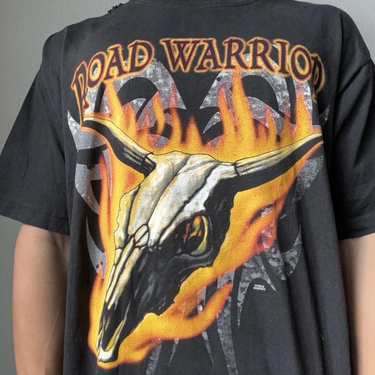 Vintage Vintage Road Warrior 1990s Graphics Black Tee Shirt Size US XL / EU 56 / 4 - 4 Thumbnail
