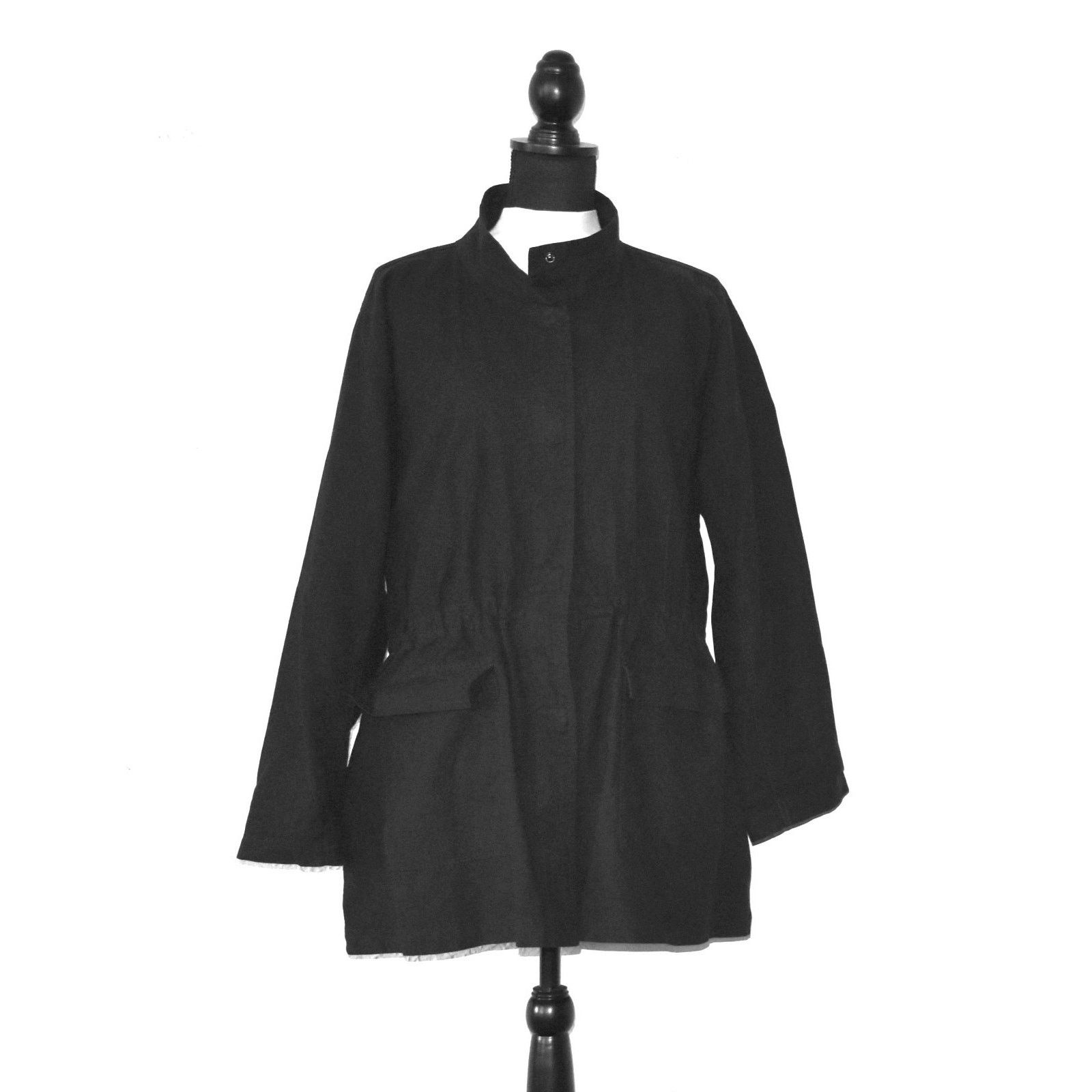 Eileen Fisher EILEEN FISHER Organic Cotton Hemp Stand Collar Jacket Sz XL Size XL / US 12-14 / IT 48-50 - 1 Thumbnail