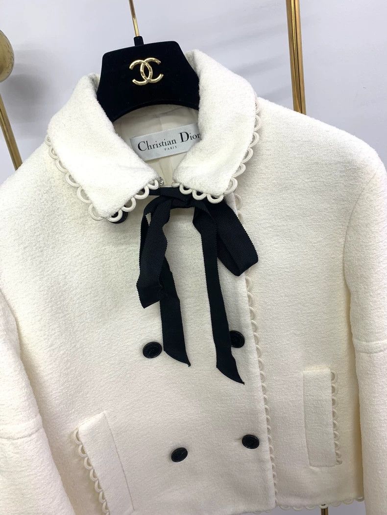 Dior Dior White circle lace tweed coat Size S / US 4 / IT 40 - 3 Thumbnail