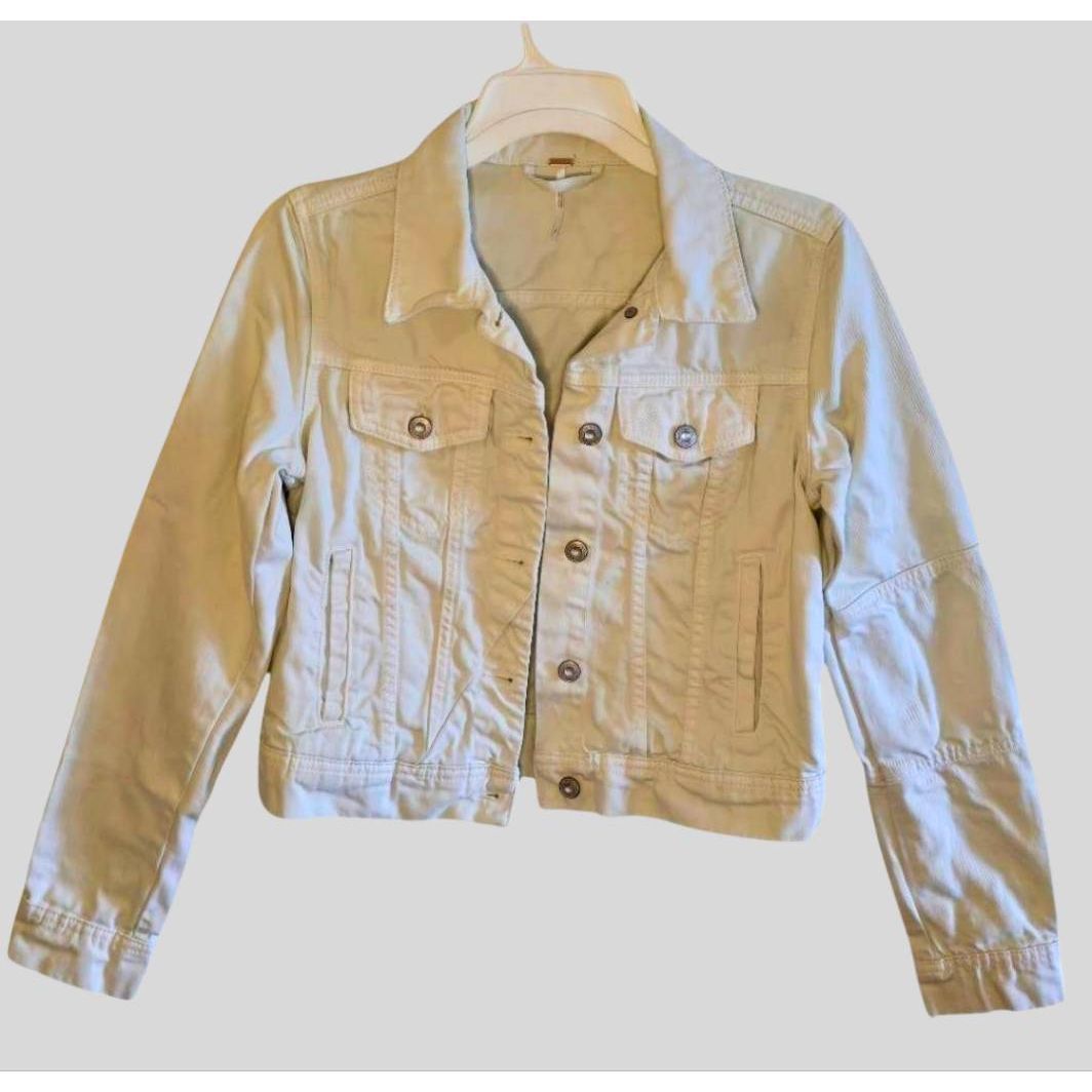 Free People Free People We The Free Denim Jacket XS Beige Off-White Butt Size XS / US 0-2 / IT 36-38 - 1 Thumbnail