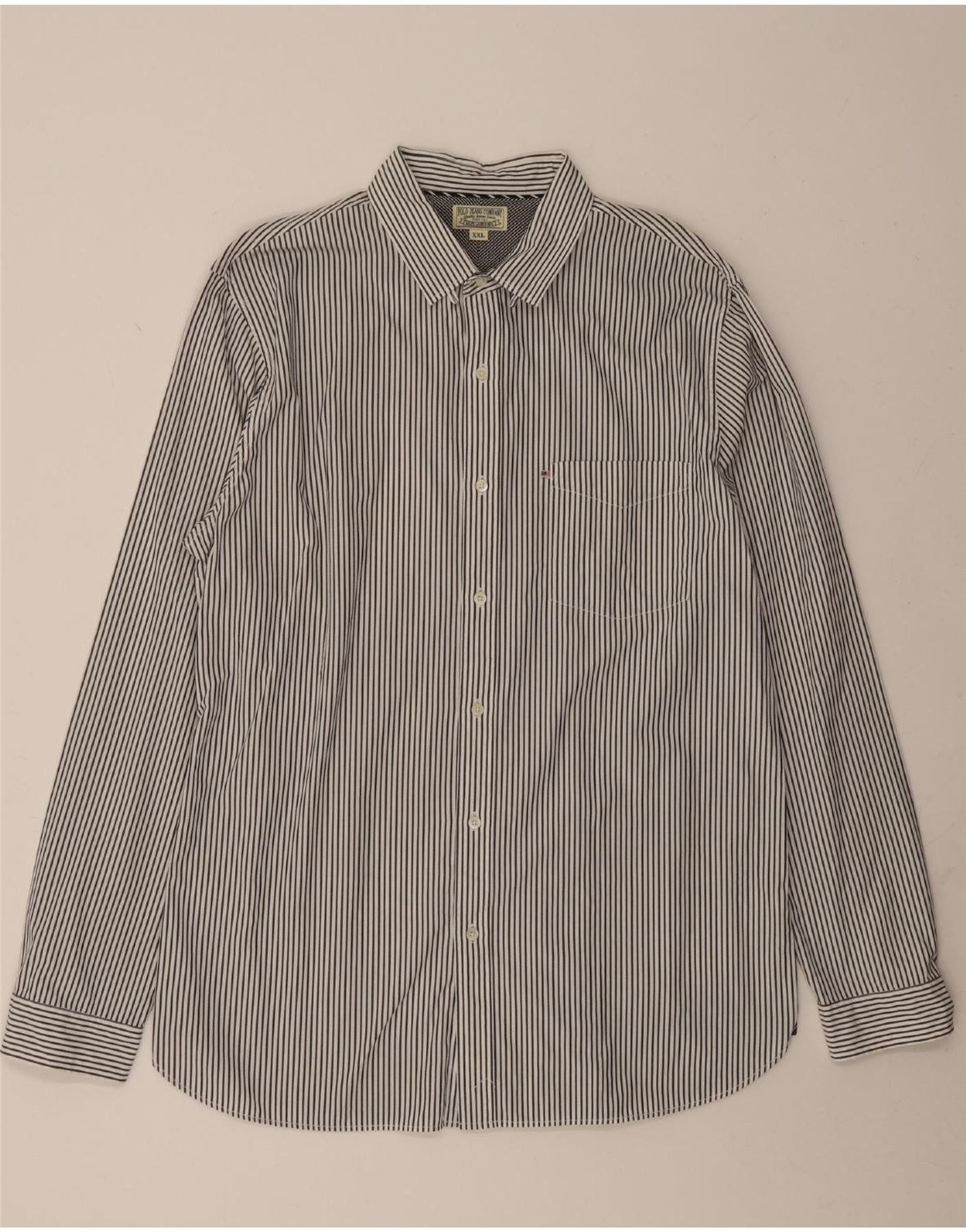 Polo Ralph Lauren Mens Shirt 2XL White Pinstripe Cotton Size US XXL / EU 58 / 5 - 1 Thumbnail