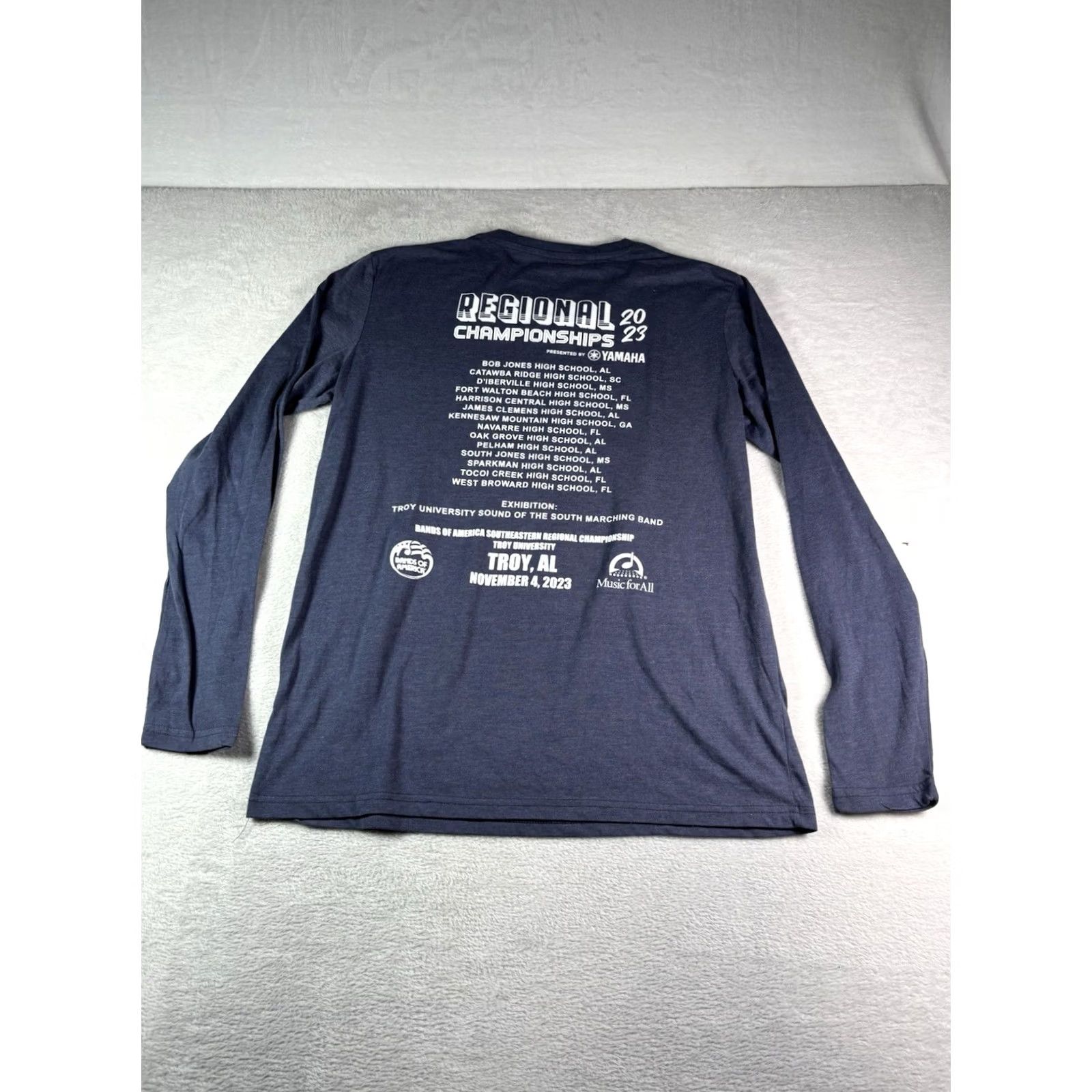 Yamaha Pep Wear T-shirt Sz L Yamaha Bands of America 2023 Regional Championships Crew Neck Long Sleeve Women Blue T-Shirt Size L / US 10 / IT 46 - 2 Thumbnail