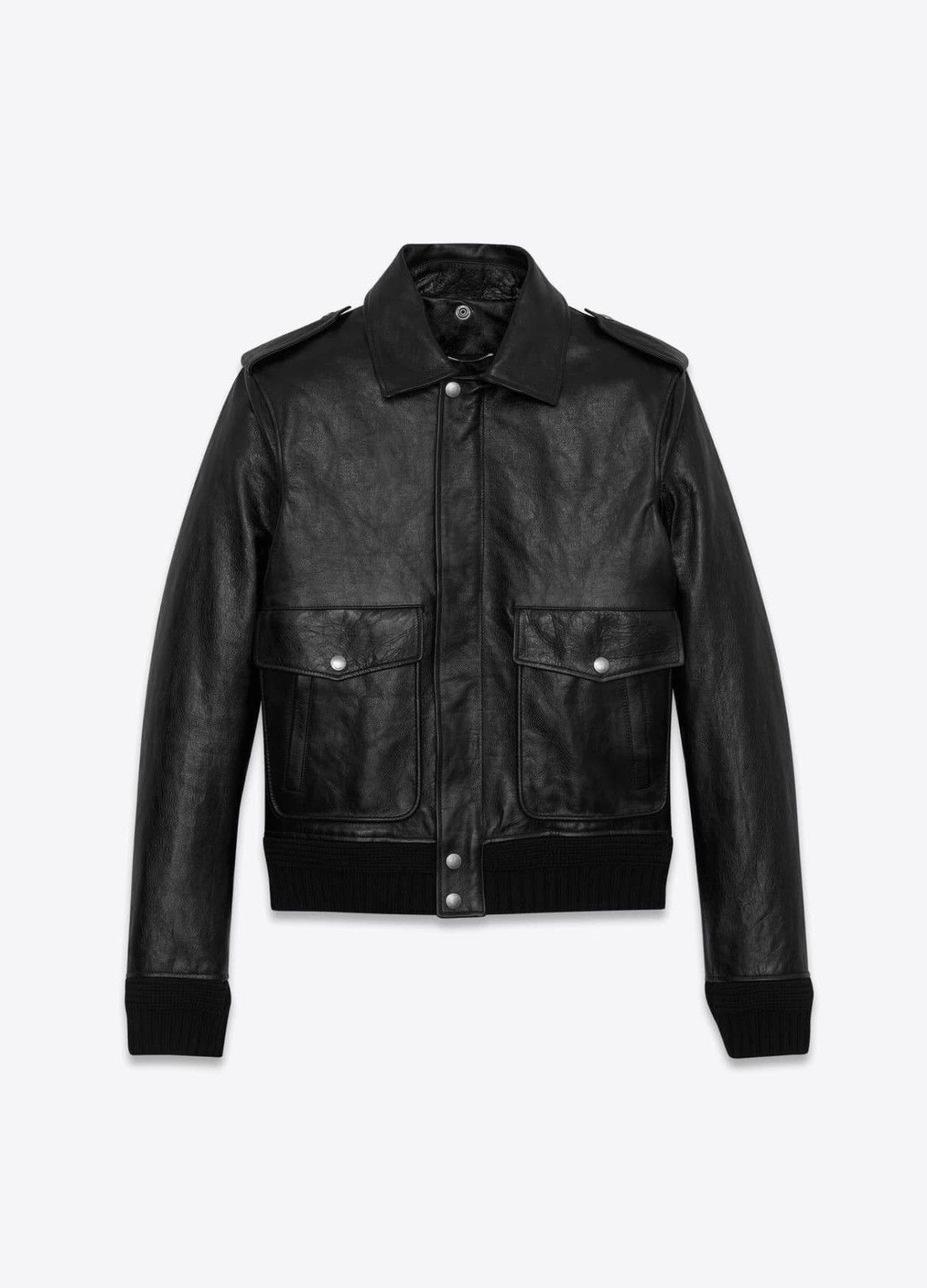 Saint Laurent Paris 18SS HEAVEN Embroidered Aivator Leather Jacket sz50 Size US M / EU 48-50 / 2 - 12 Thumbnail