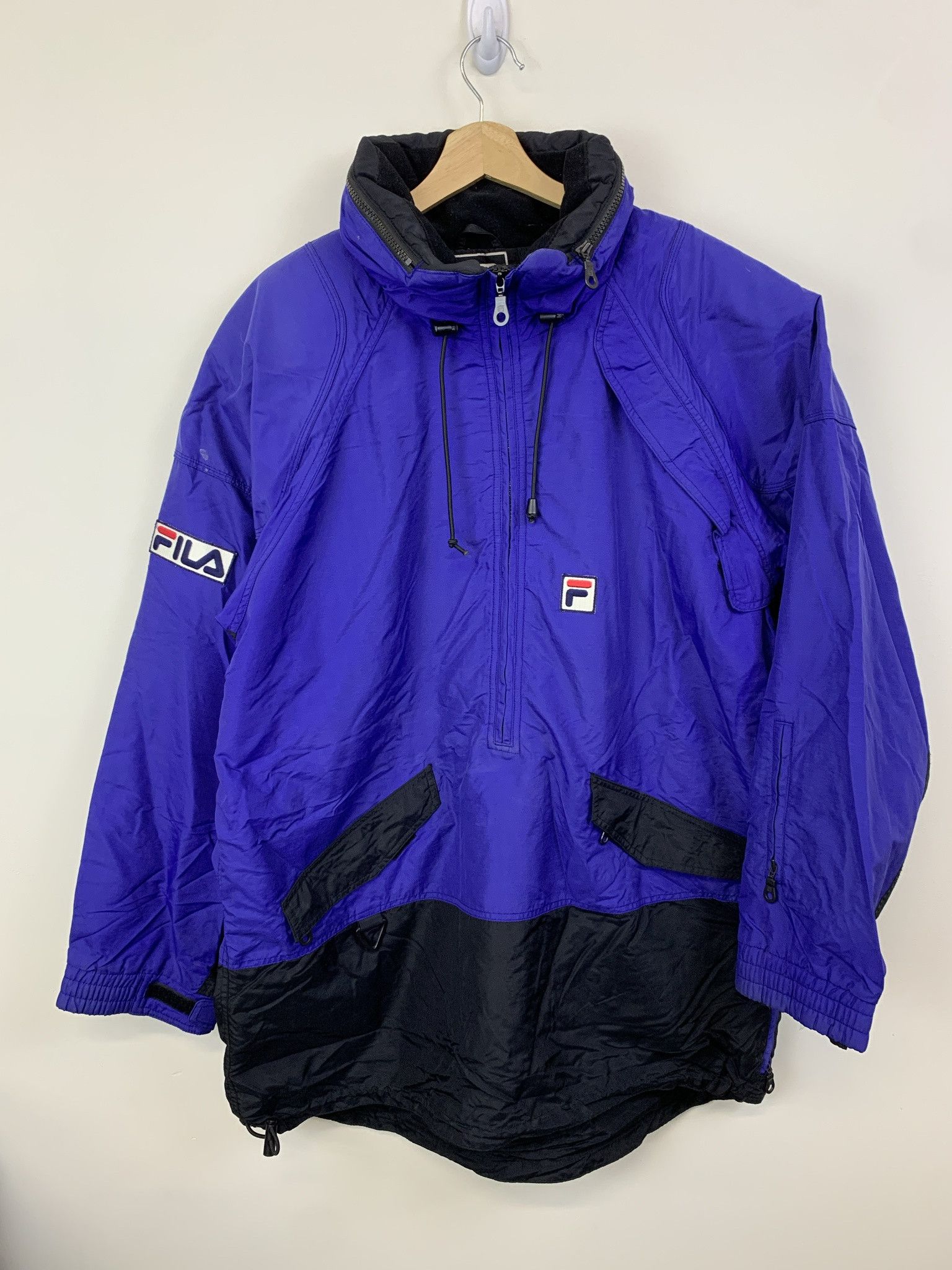 NASCAR Vintage 1990s Fila Blue Black Windbreaker Jacket Size XL Size US XL / EU 56 / 4 - 1 Thumbnail