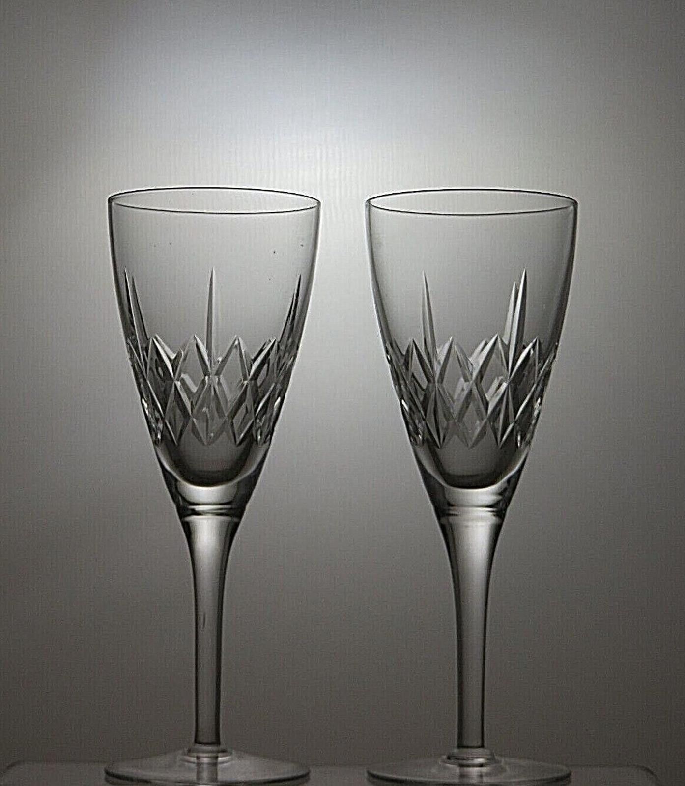 The Unbranded Brand Lead Crystal Cut Glass Set Of 2 Wine Glasses 7 1/2" Size ONE SIZE - 3 Thumbnail
