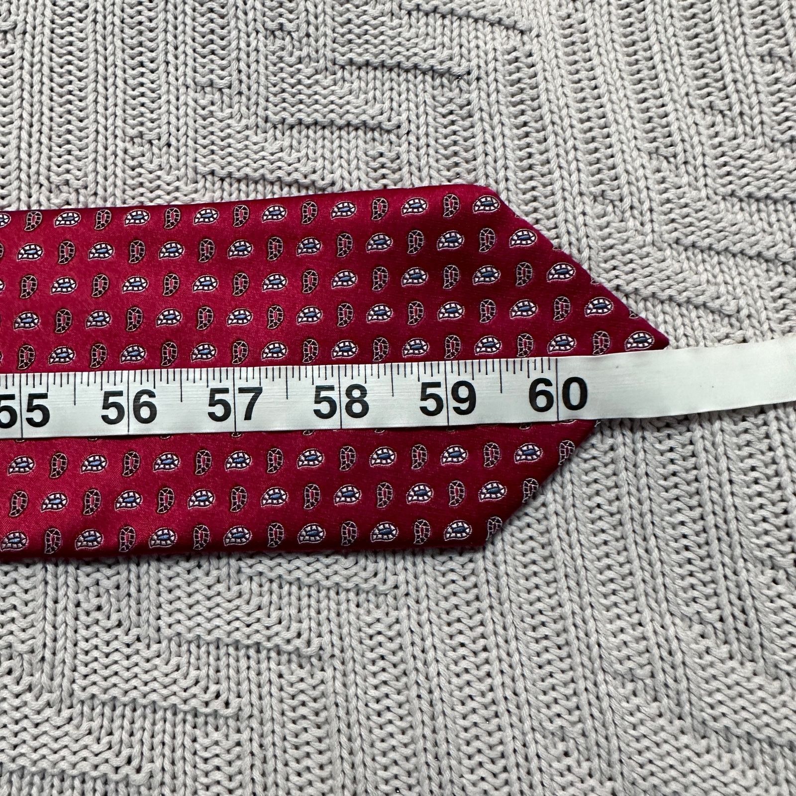 Ermenegildo Zegna Ermenegildo Zegna red metallic paisley silk luxury tie Size ONE SIZE - 5 Thumbnail