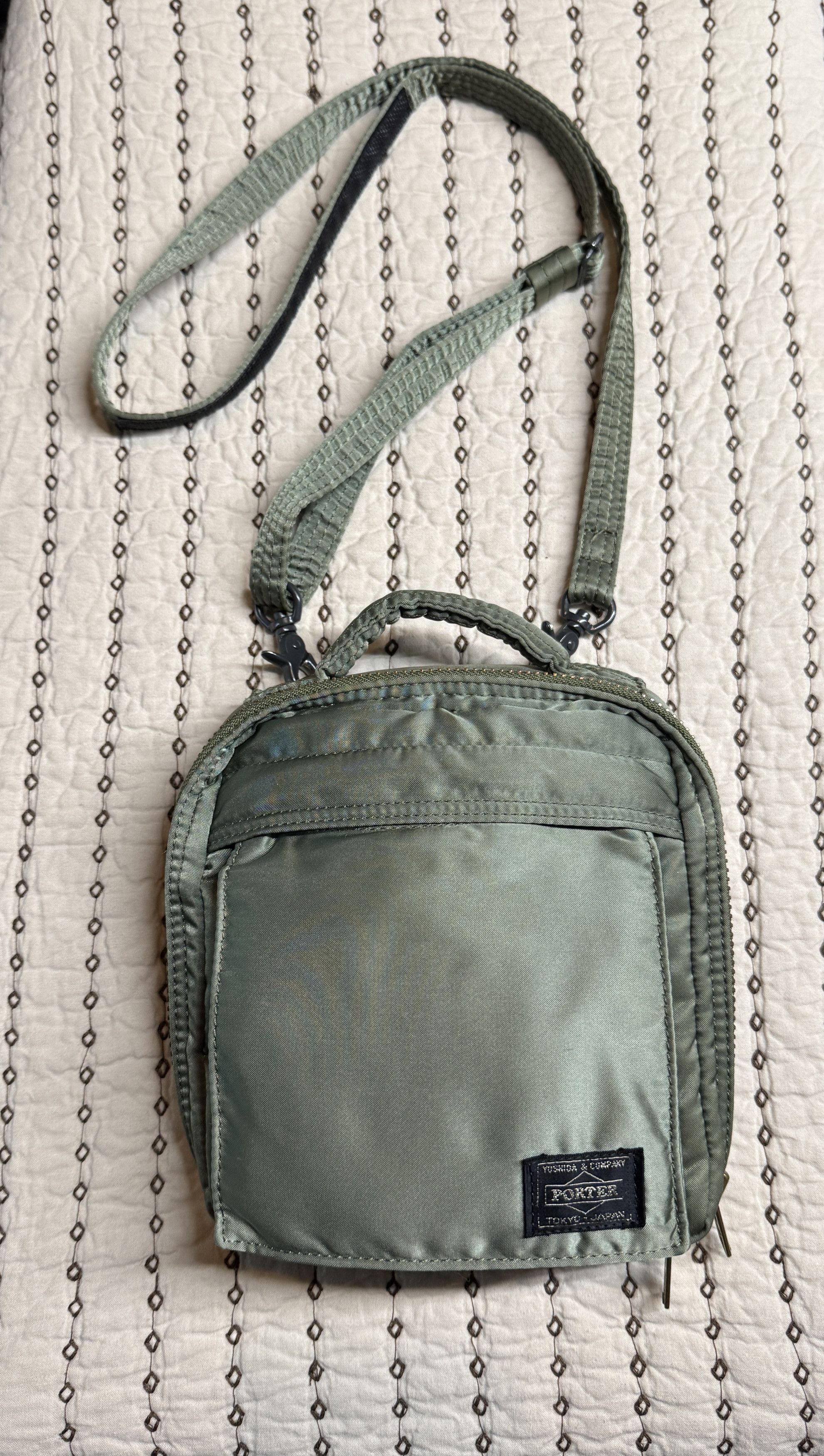 Porter PORTER TANKER VERTICAL MESSENGER BAG SAGE GREEN OS Size ONE SIZE - 1 Thumbnail