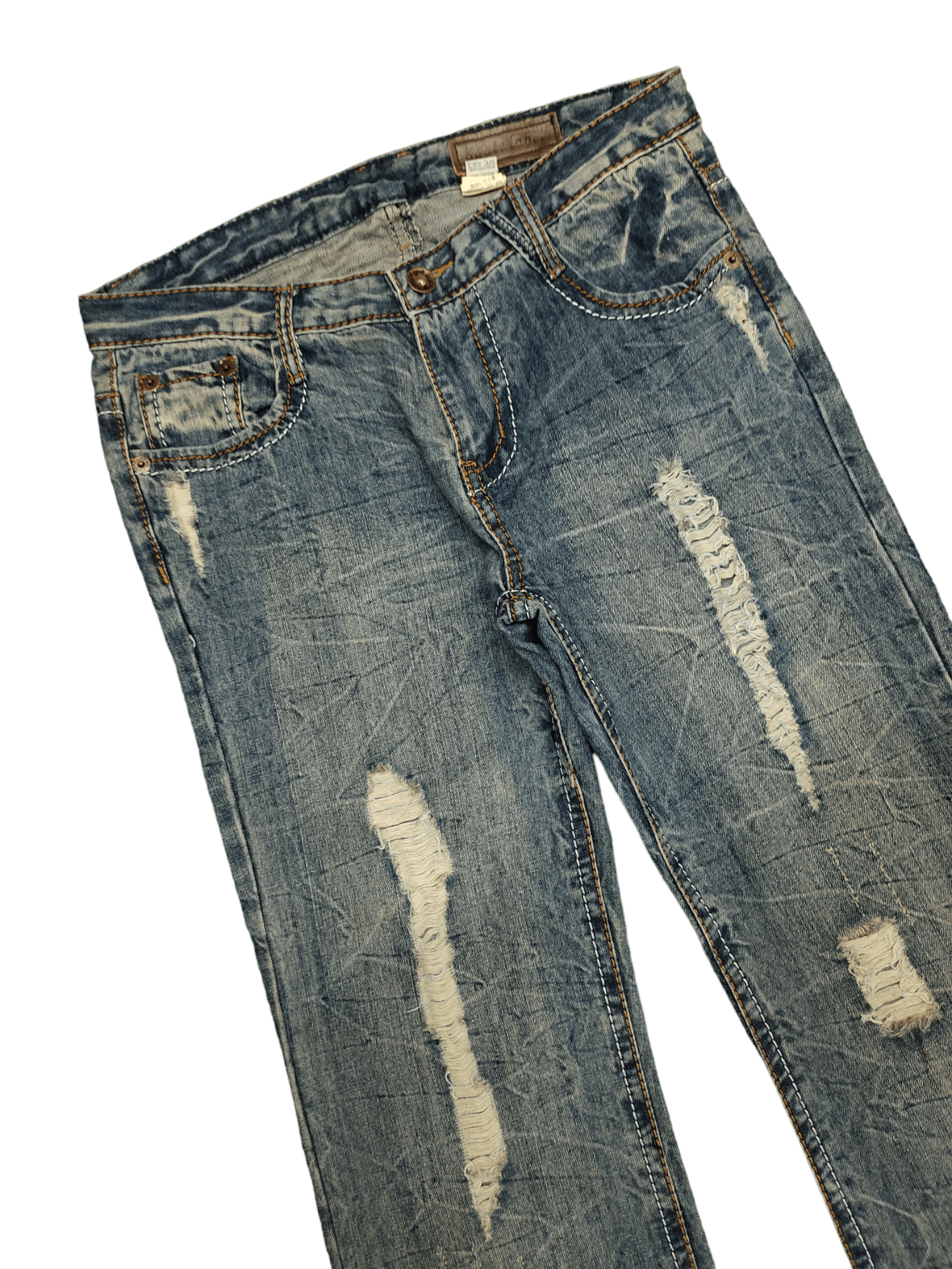 If Six Was Nine Flare Baggy Jean Agate Label Wings Distress Bootcut Wide Leg Size US 34 / EU 50 - 12 Thumbnail