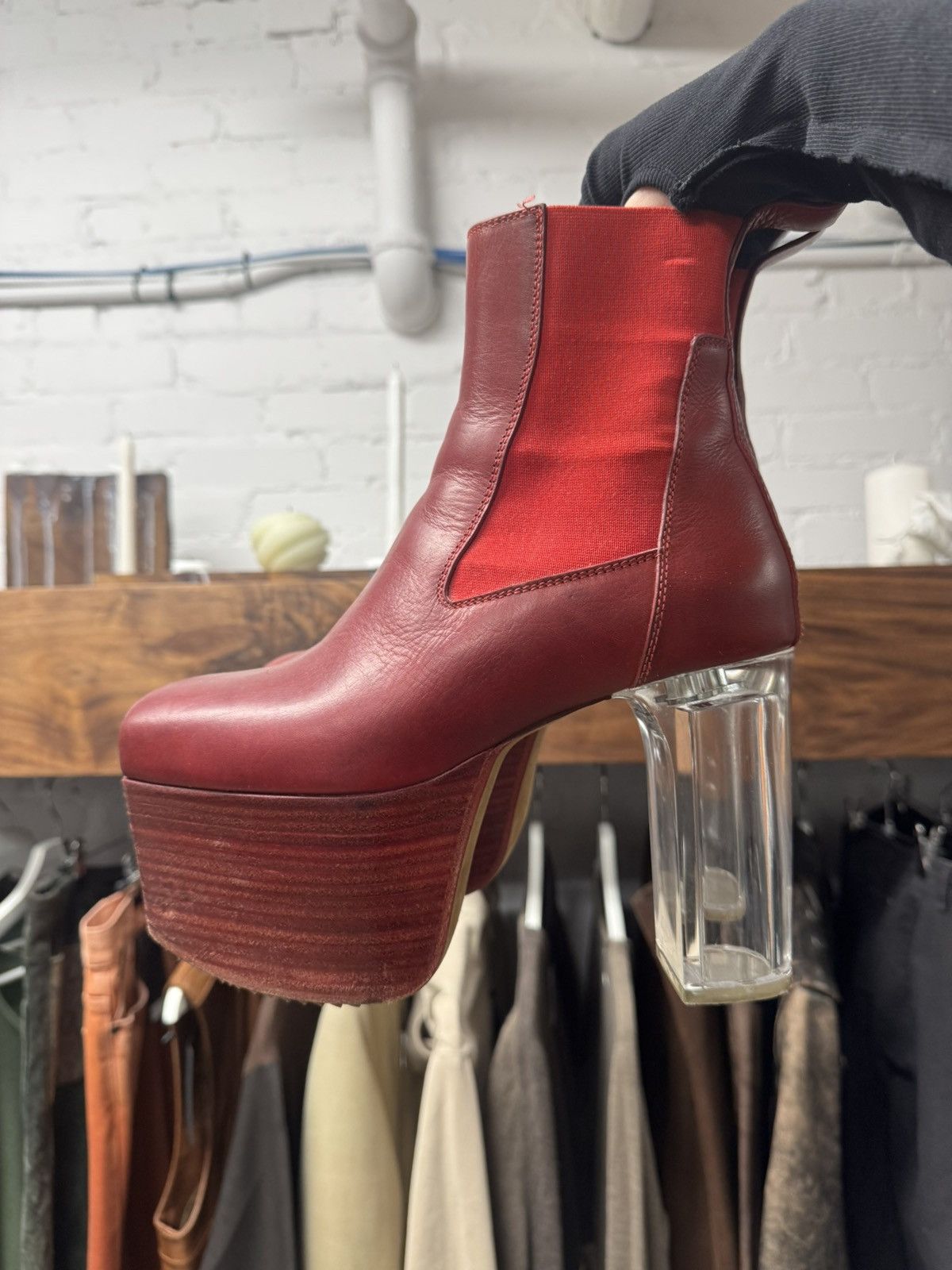 靴 rick owens kiss boots red Rick Owens RICK OWENS RED KISS BOOTS | Grailed