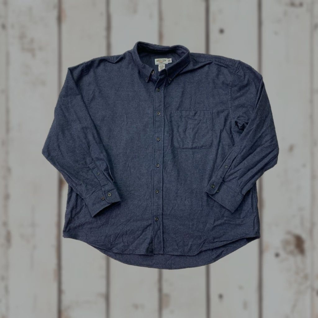 Vintage Dunn's Chamois Shirt Men's 2XL Blue Long Sleeve Cotton Button Down Soft Shirt Size US XXL / EU 58 / 5 - 1 Thumbnail