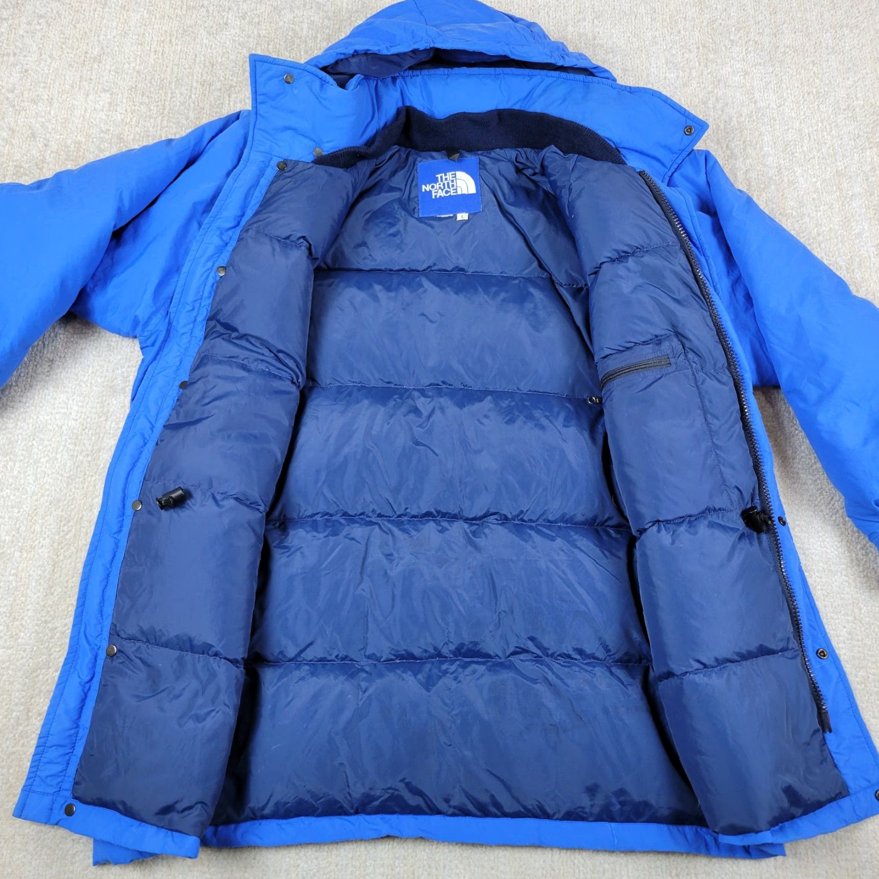 The North Face VINTAGE The North Face Down Puffer Parka Jacket Mens L Blue Full Zip Hooded 80s Modern? Size US L / EU 52-54 / 3 - 3 Thumbnail