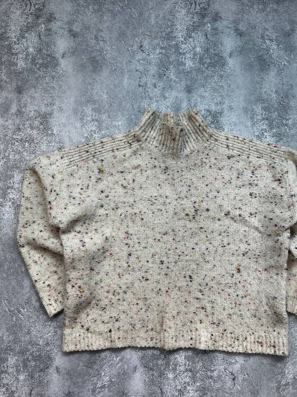 Bellerose Speckled Wool Turtleneck Cropped Sweater in Beige, Women's (Size M) — image 3 of 6