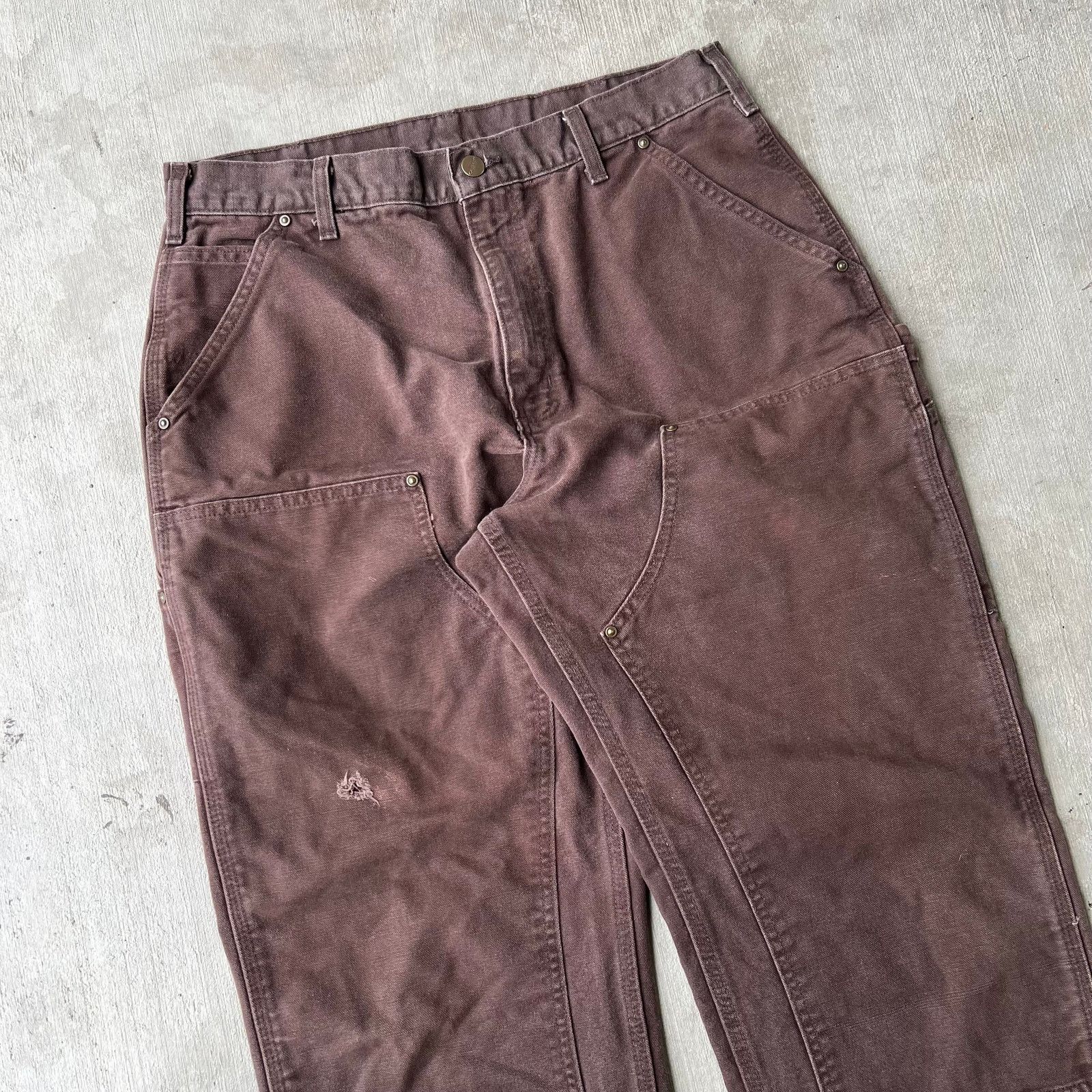Carhartt × Vintage Vintage Y2K Carhartt brown double knee work carpenter pants Size US 34 / EU 50 - 2 Thumbnail
