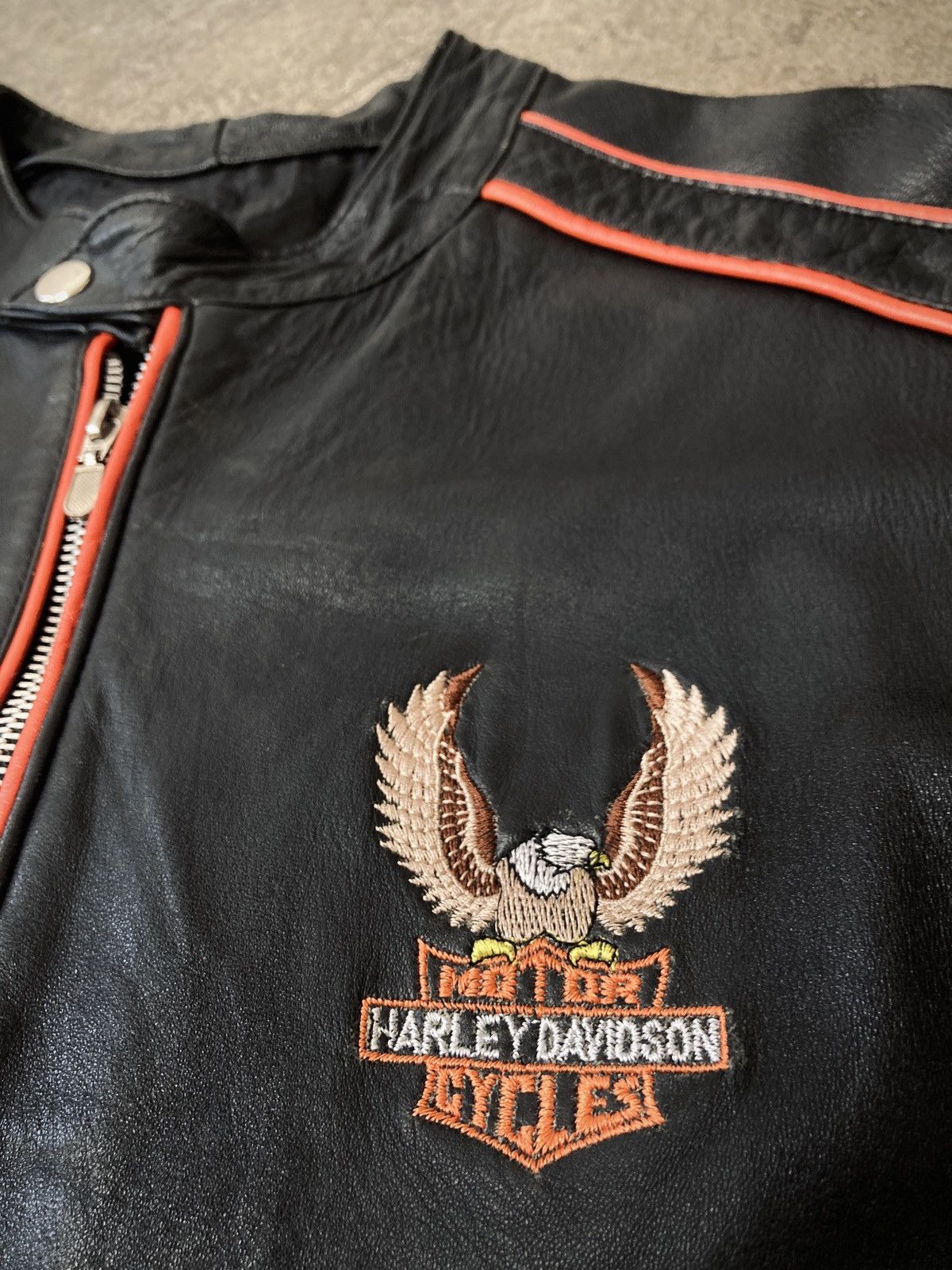 Formula 1 × Harley Davidson × Vintage Vintage 90s Harley Davidson Racing Leather Jacket Size US L / EU 52-54 / 3 - 7 Thumbnail