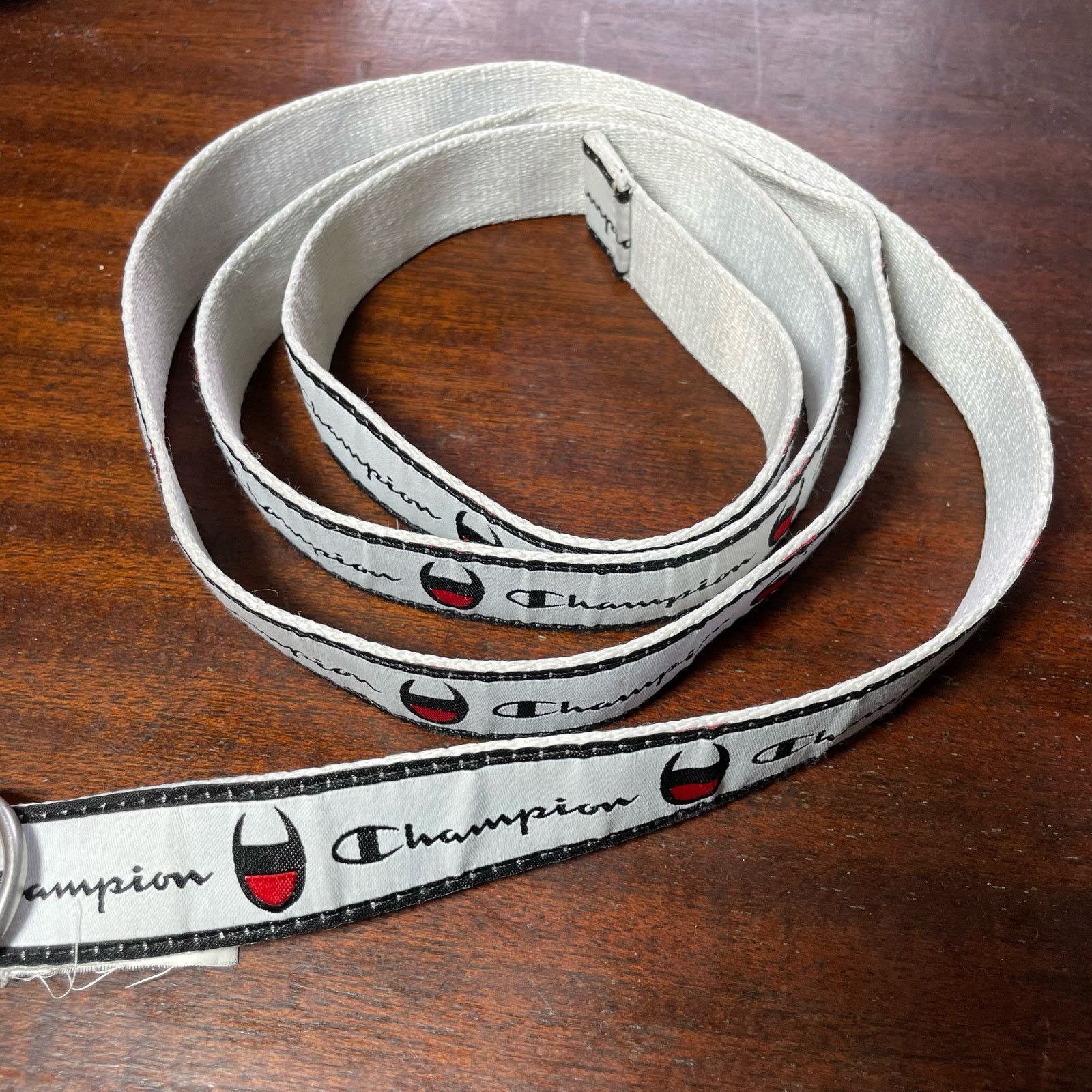 Champion Champion White Cadet Repeating Logo D-Ring Skinny Belt Size ONE SIZE - 8 Thumbnail