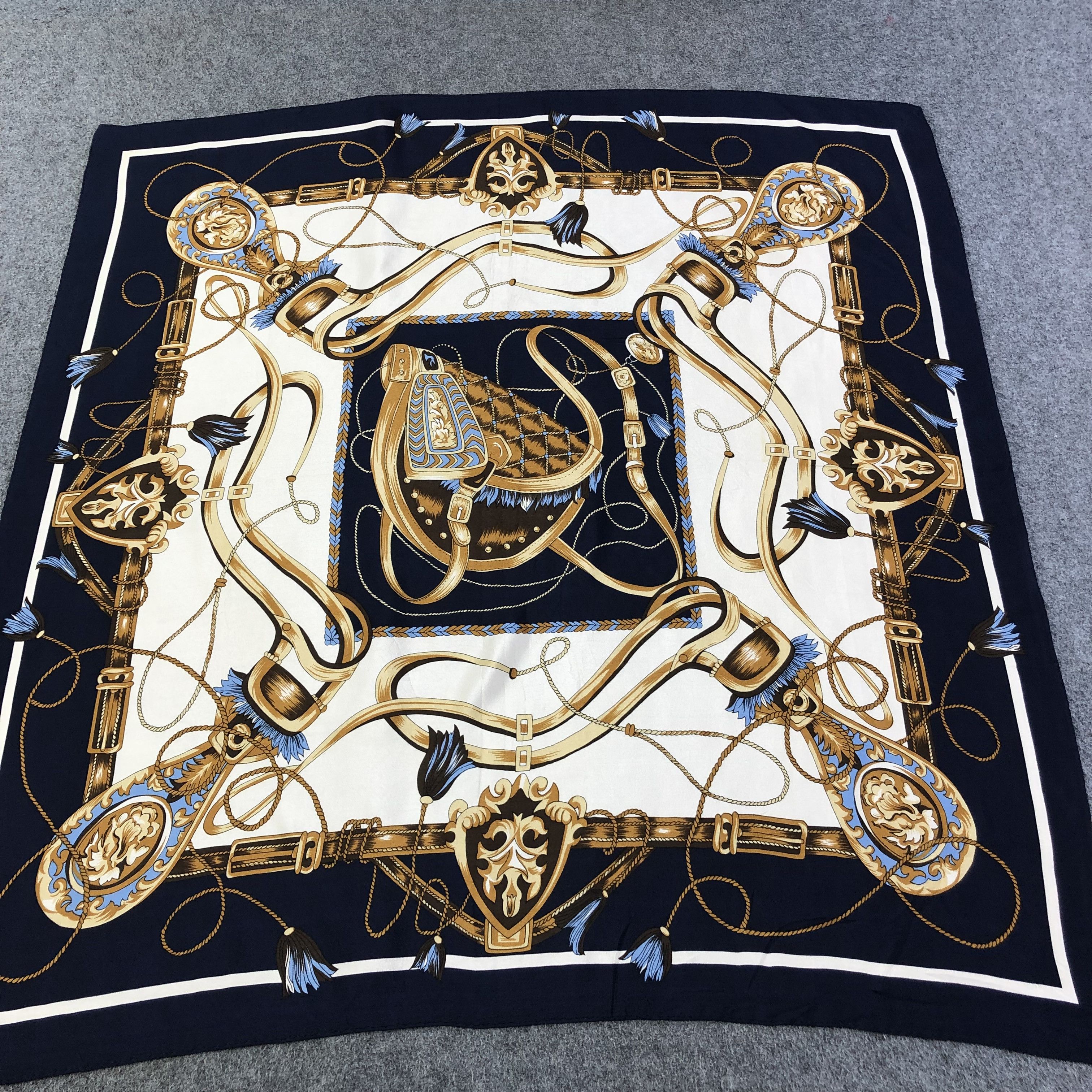 Japanese Brand Recuerdo Luxury Harness Silk Scarf M614 Size ONE SIZE - 1 Thumbnail