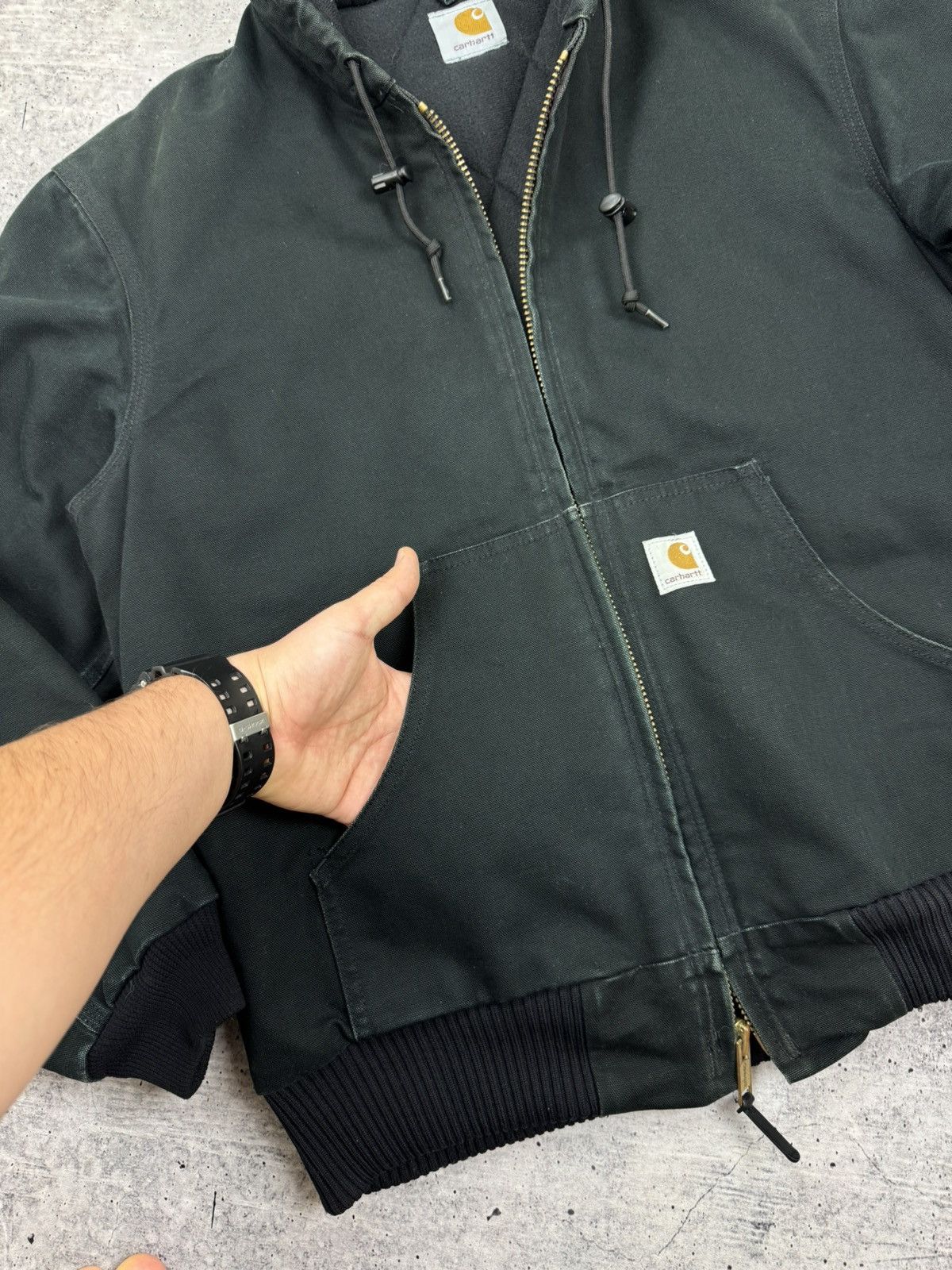 Carhartt Vintage Carhartt Active Jacket Black Denim Bomber Jacket M-L Size US L / EU 52-54 / 3 - 11 Thumbnail