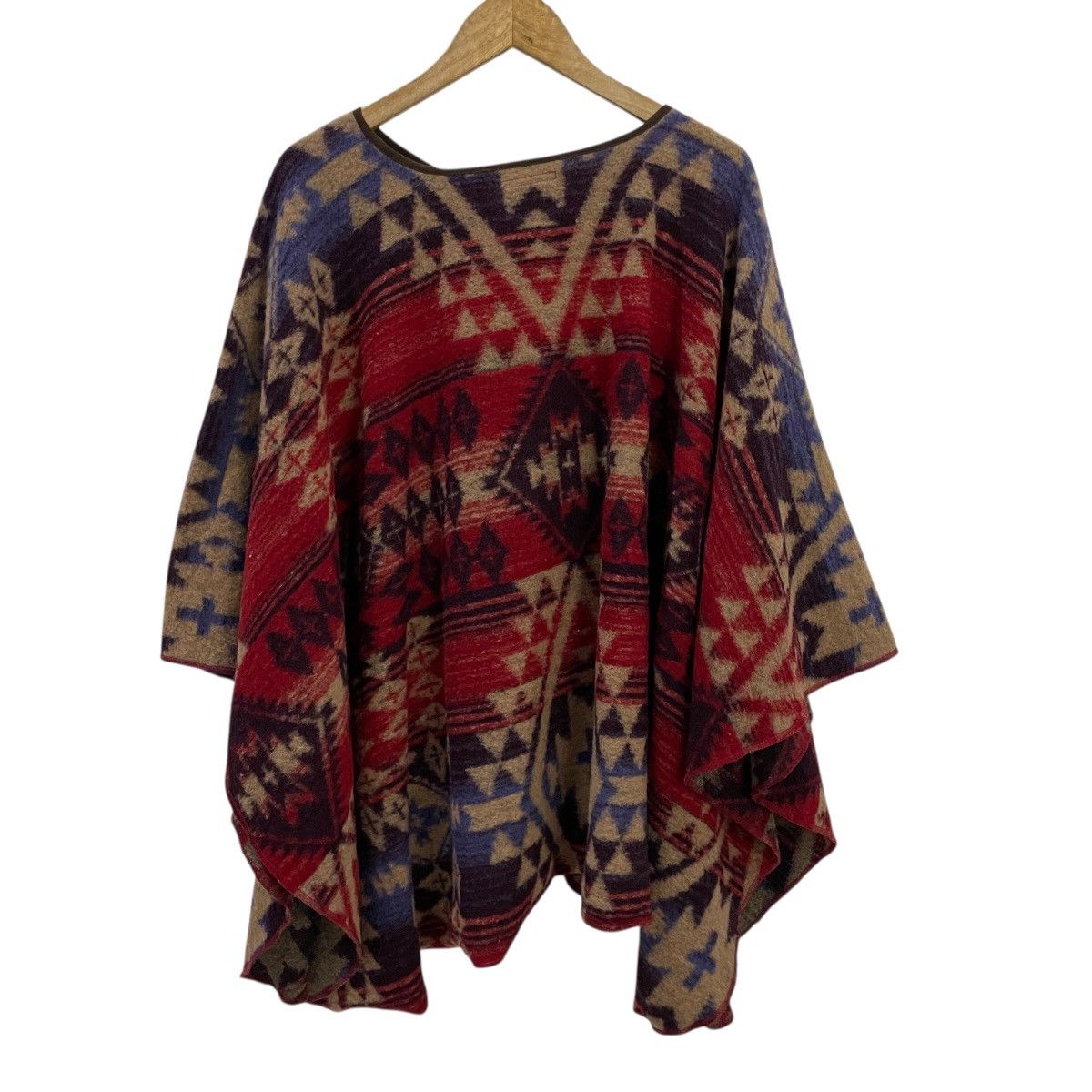 Japanese Brand Vintage Rule Ardites Aztex Navajo Art Knit Italian Ponchos Size ONE SIZE - 8 Thumbnail