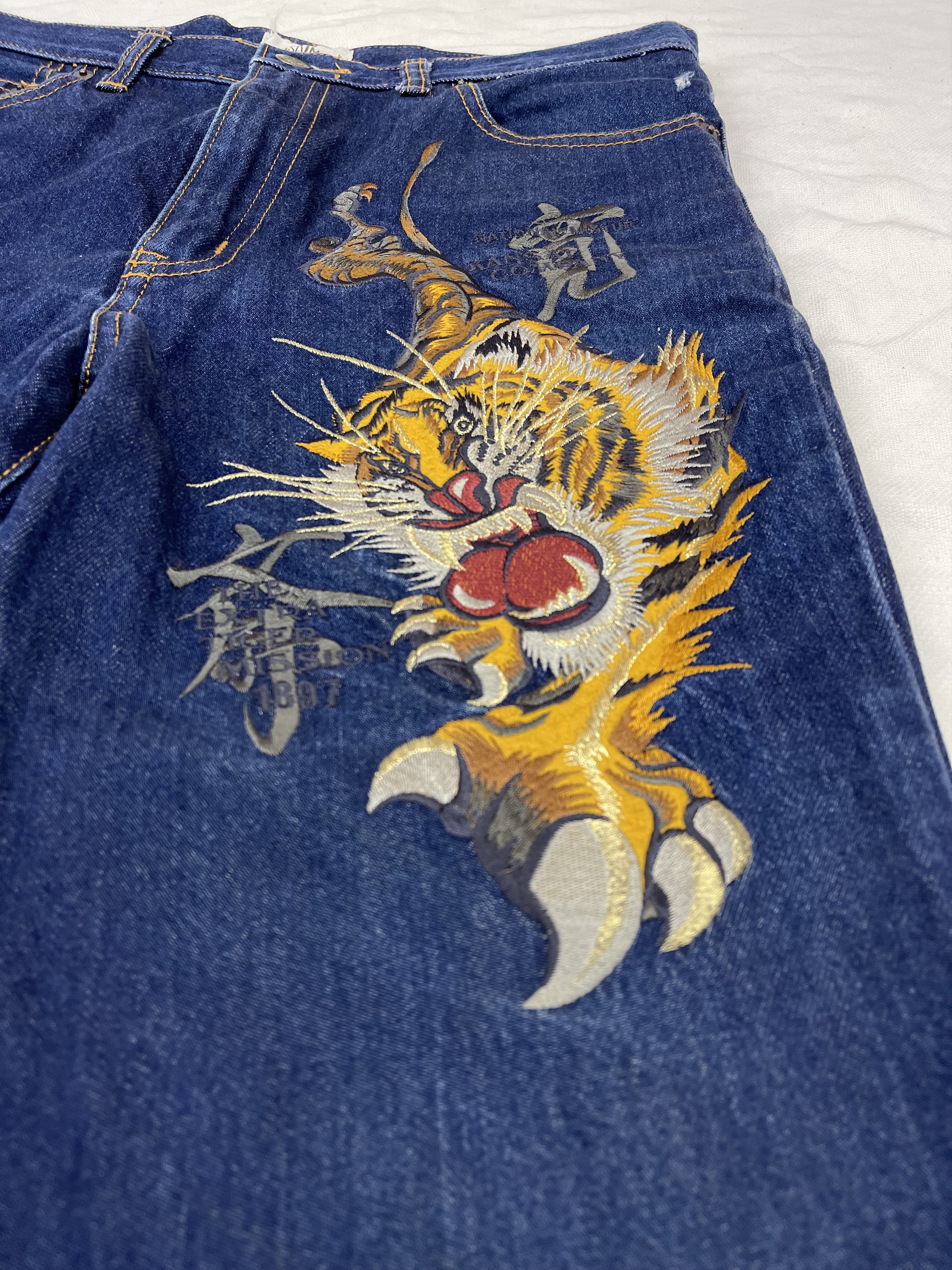 Kansai Yamamoto KANSAI IMPACT Denim Jeans Rare Design #1152/AO Size US 31 - 6 Thumbnail
