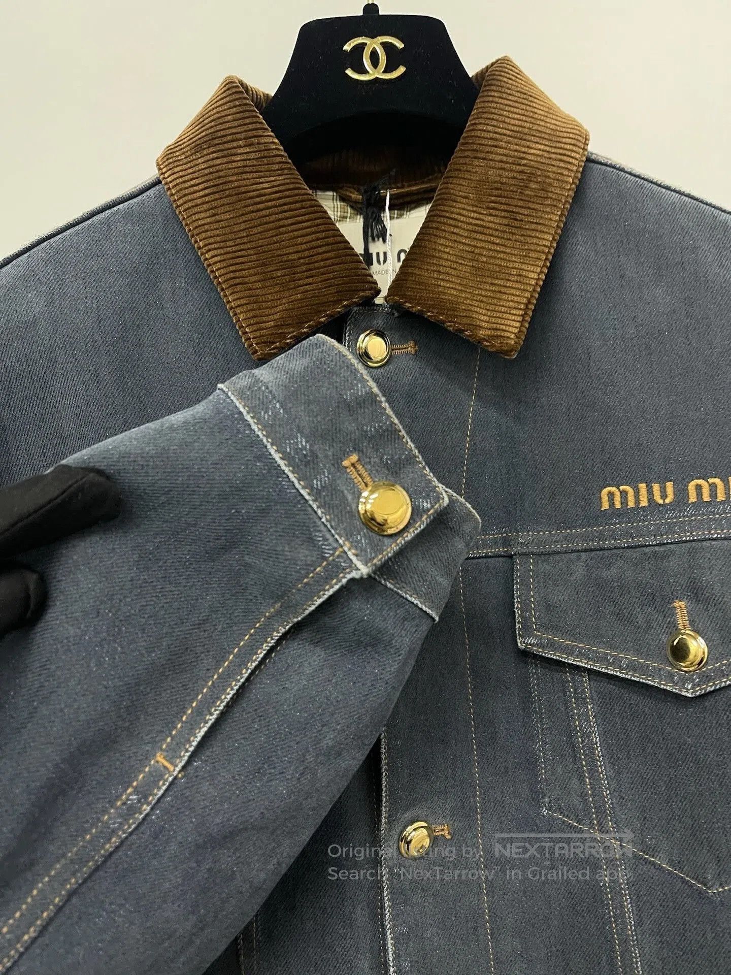 Miu Miu MiuMiu 25FW Padded Collar Denim Jacket. Size XS / US 0-2 / IT 36-38 - 3 Thumbnail