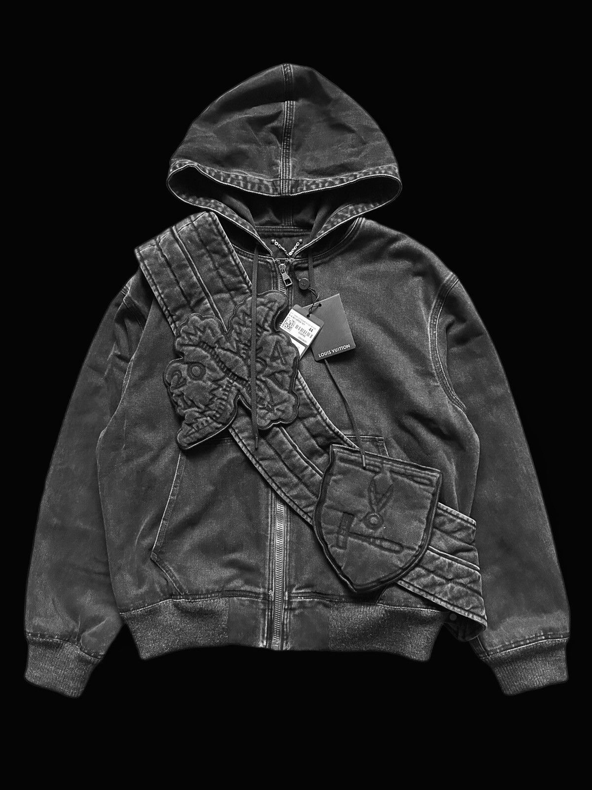 Louis Vuitton Men's NIGOCollaboration MonogramPatchwork Denim Hoodie Jacket