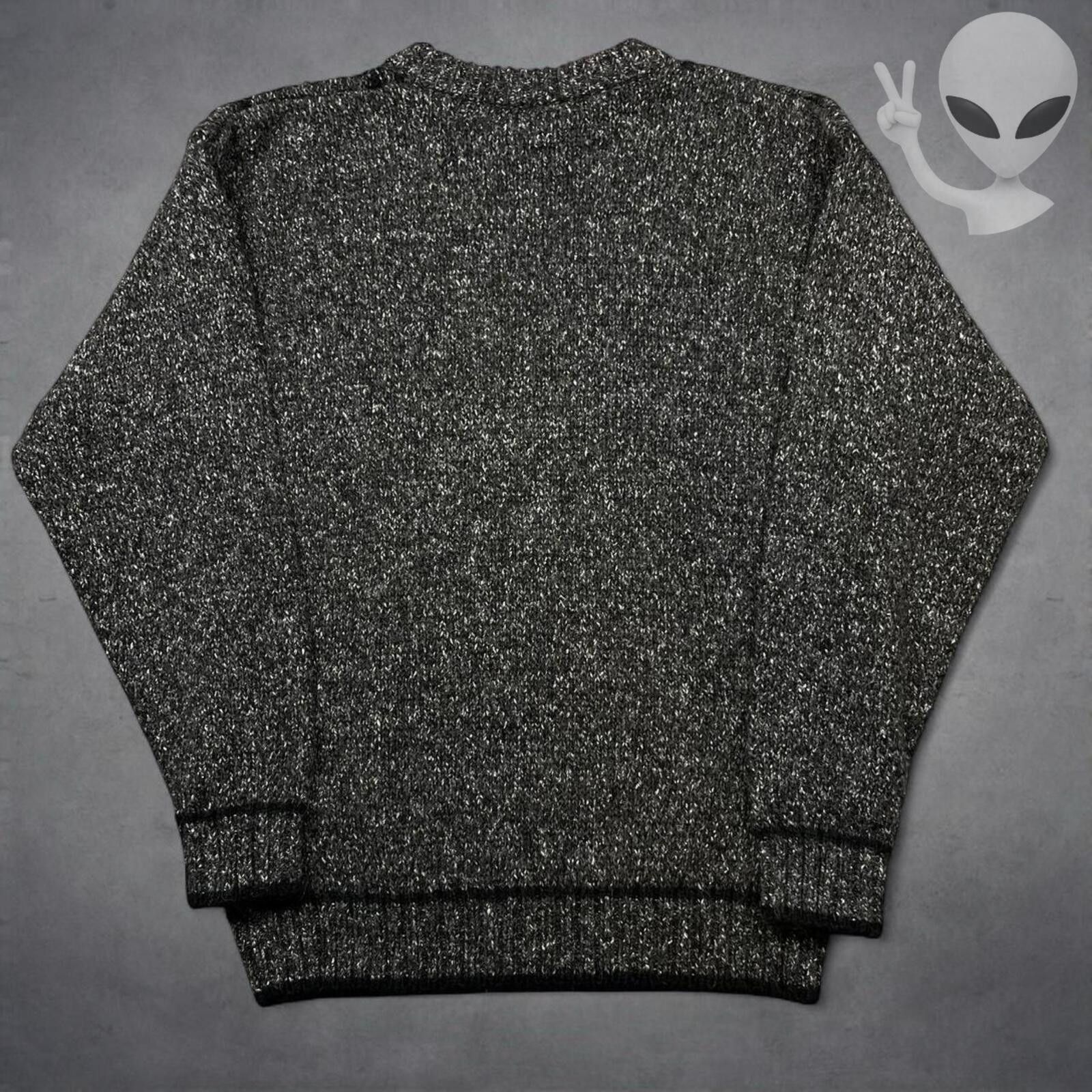 Other 80s Pattern Knit Sweater Medium Black Gray Vintage Wool Size US M / EU 48-50 / 2 - 4 Thumbnail