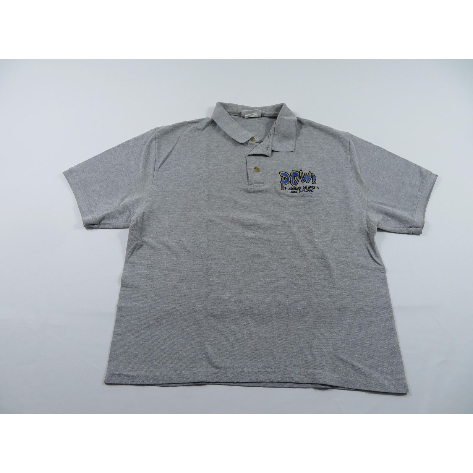 Hanes Pilgrimage on Wheels 2002 POW Bicycle Polo Gray Shirt Sz L Size US L / EU 52-54 / 3 - 1 Thumbnail