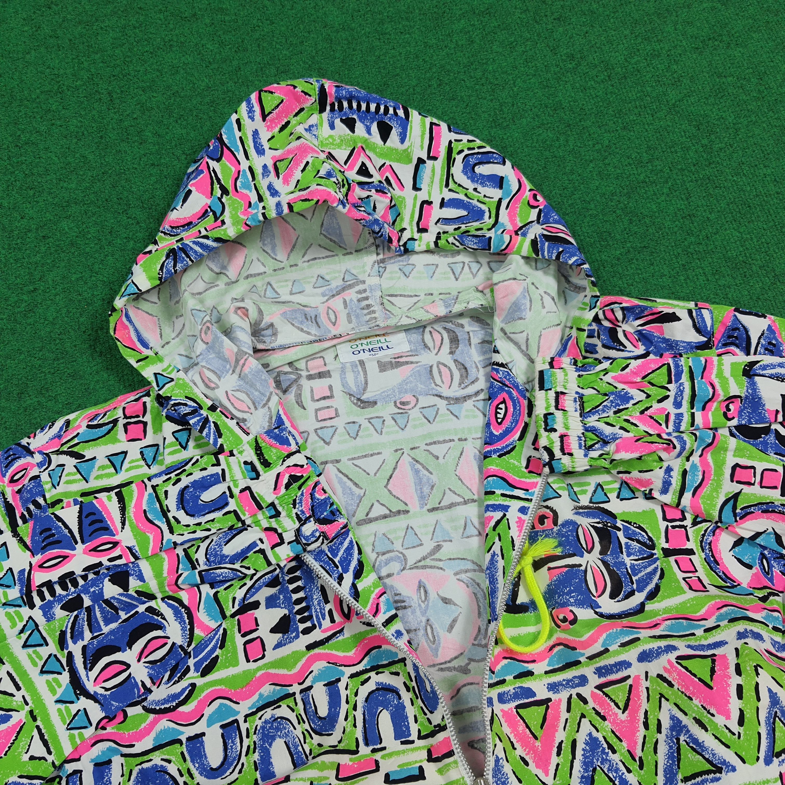 O'Neill Vintage 80s O'Neill Retro Surf Neon Geometric Jacket C282N1 Size US M / EU 48-50 / 2 - 4 Thumbnail