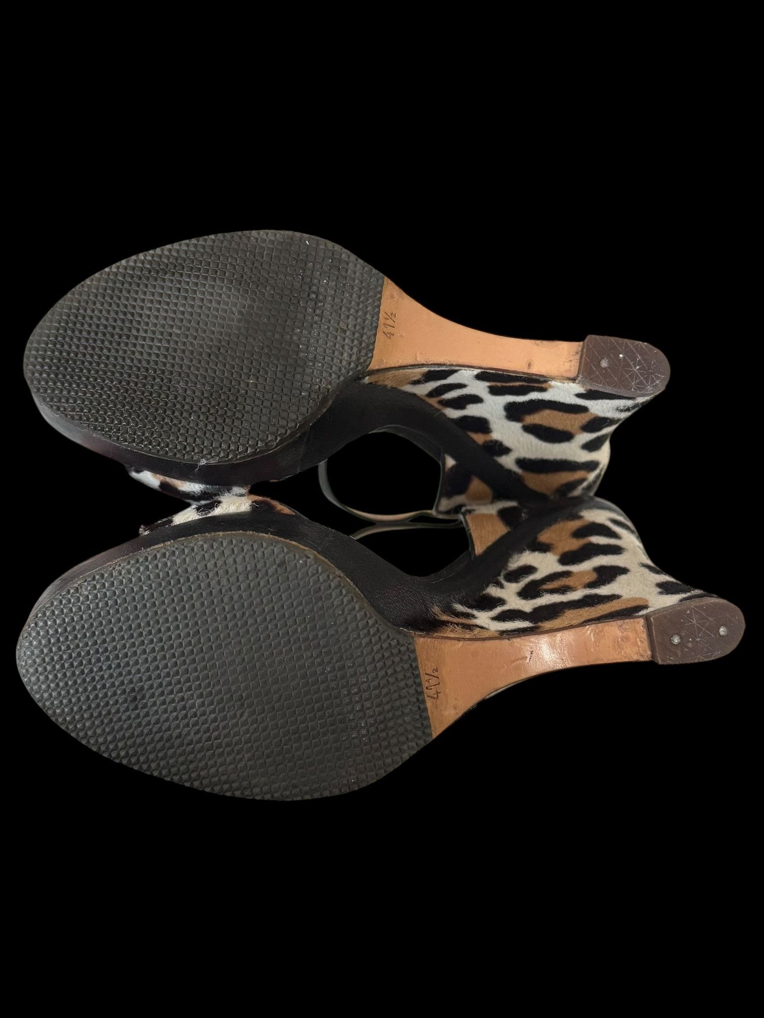 Giovanni Valentino Valentino Garavani Pony Hair Leopard Platform Sandals Size US 11 / IT 41 - 7 Thumbnail