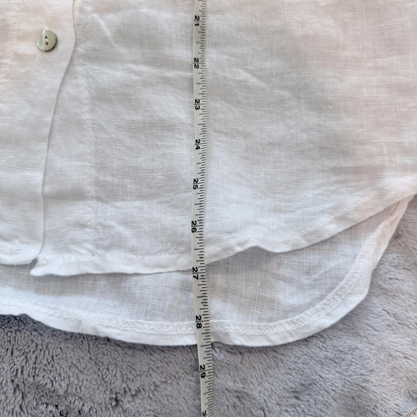 Other Lungo L'Arno White Linen Button-Up Shirt, Size S Size S / US 4 / IT 40 - 5 Thumbnail
