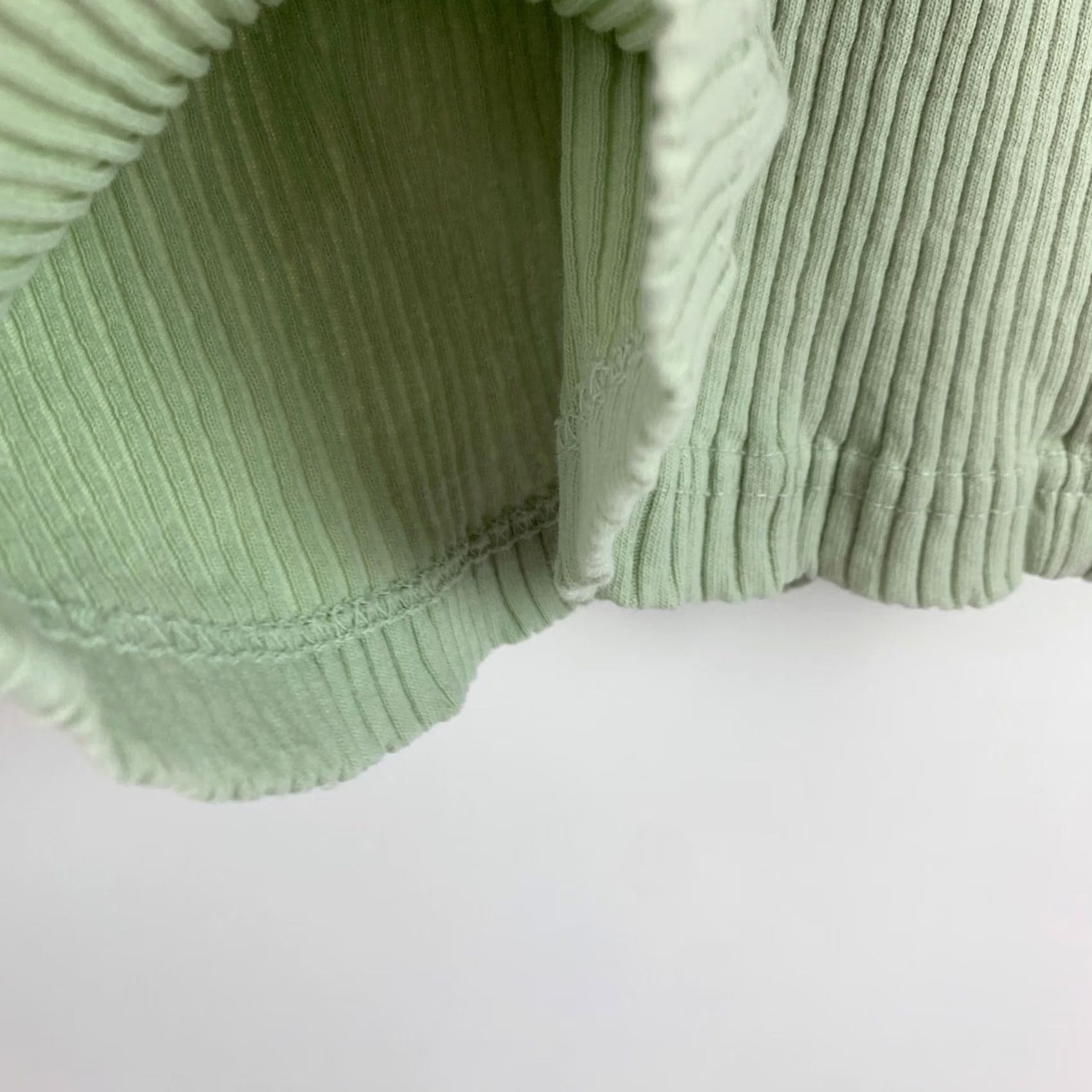 Vintage Y2K 90s Just B.U. Sage Green Short Sleeve Ribbed Bodycon Shirt Womens Large Size L / US 10 / IT 46 - 4 Thumbnail