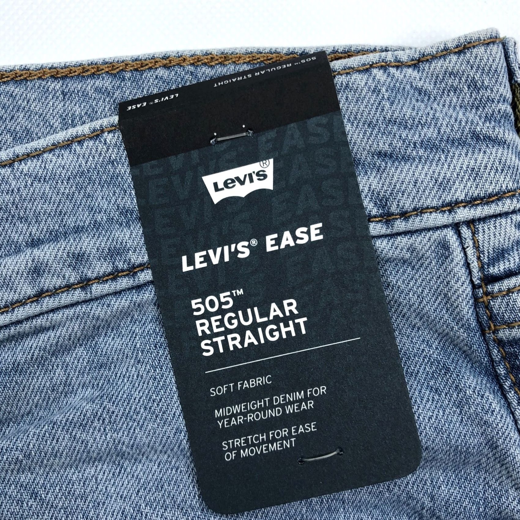 Levi's Levi's 505 Regular Straight Jeans Light Wash Men 36x30 Denim Stretch Belt Loops 5-Pocket Zipper Button NWT Size US 36 / EU 52 - 4 Thumbnail