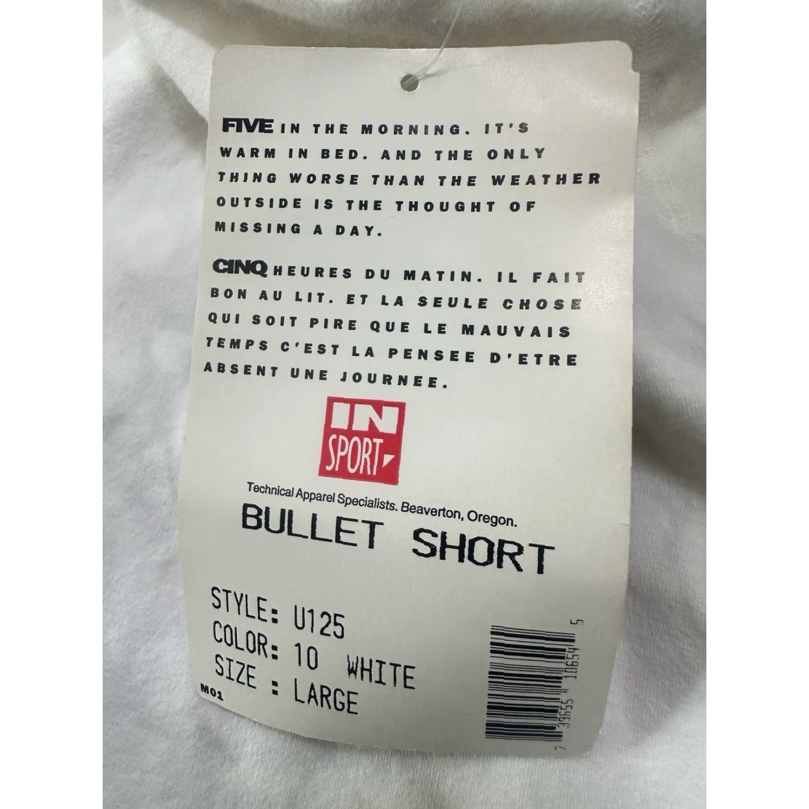 Vintage VINTAGE In Sport Athletic Shorts Mens L White 90s Deadstock NWT Made in USA Knit Drawstring Waist 12” Inseam 12” Rise 12” Leg Opening Mens Size US 33 - 3 Thumbnail