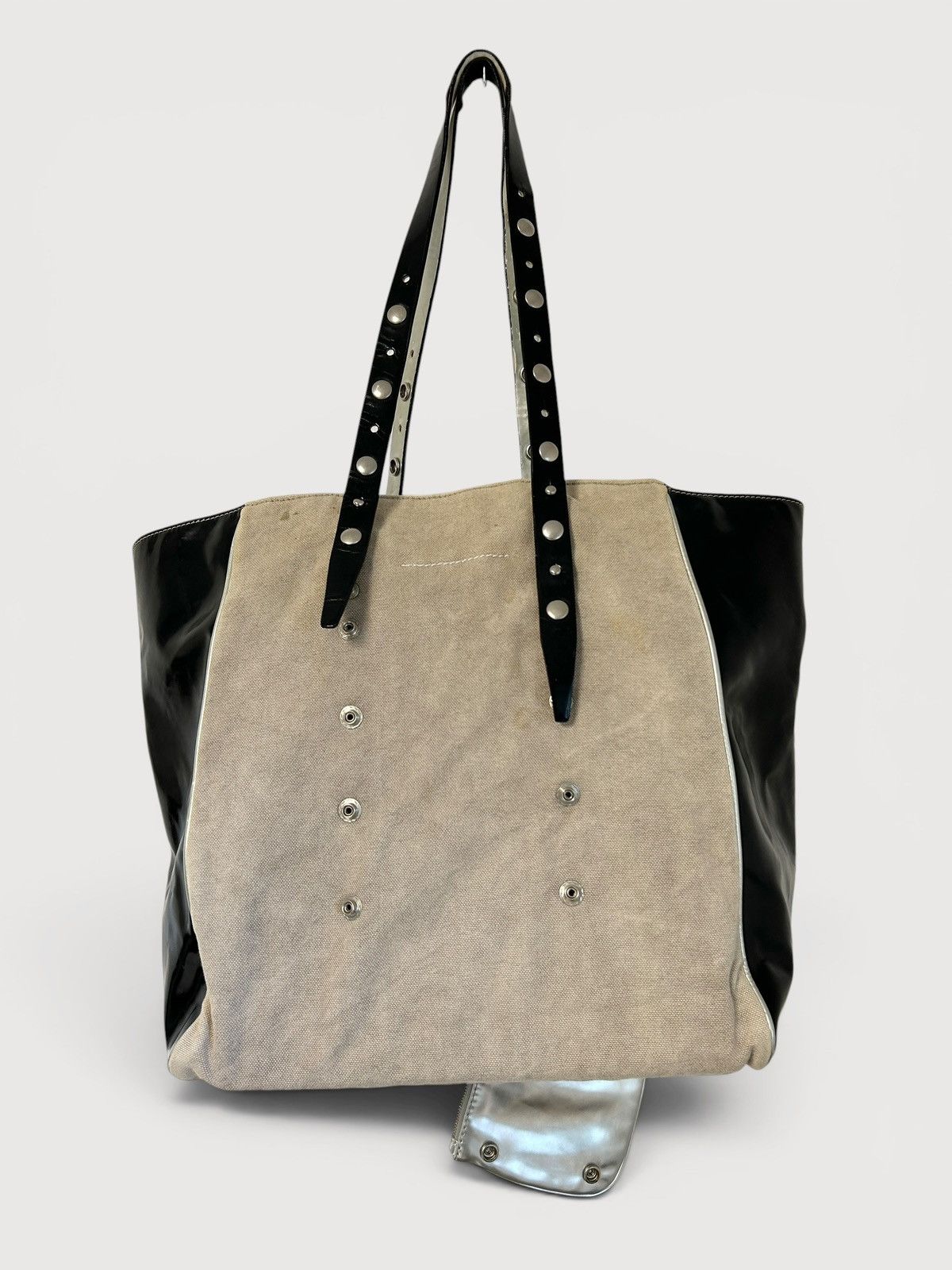 Maison Margiela SS2017 Detachable Handle Canvas Patent Leather Tote Bag Size ONE SIZE - 3 Thumbnail