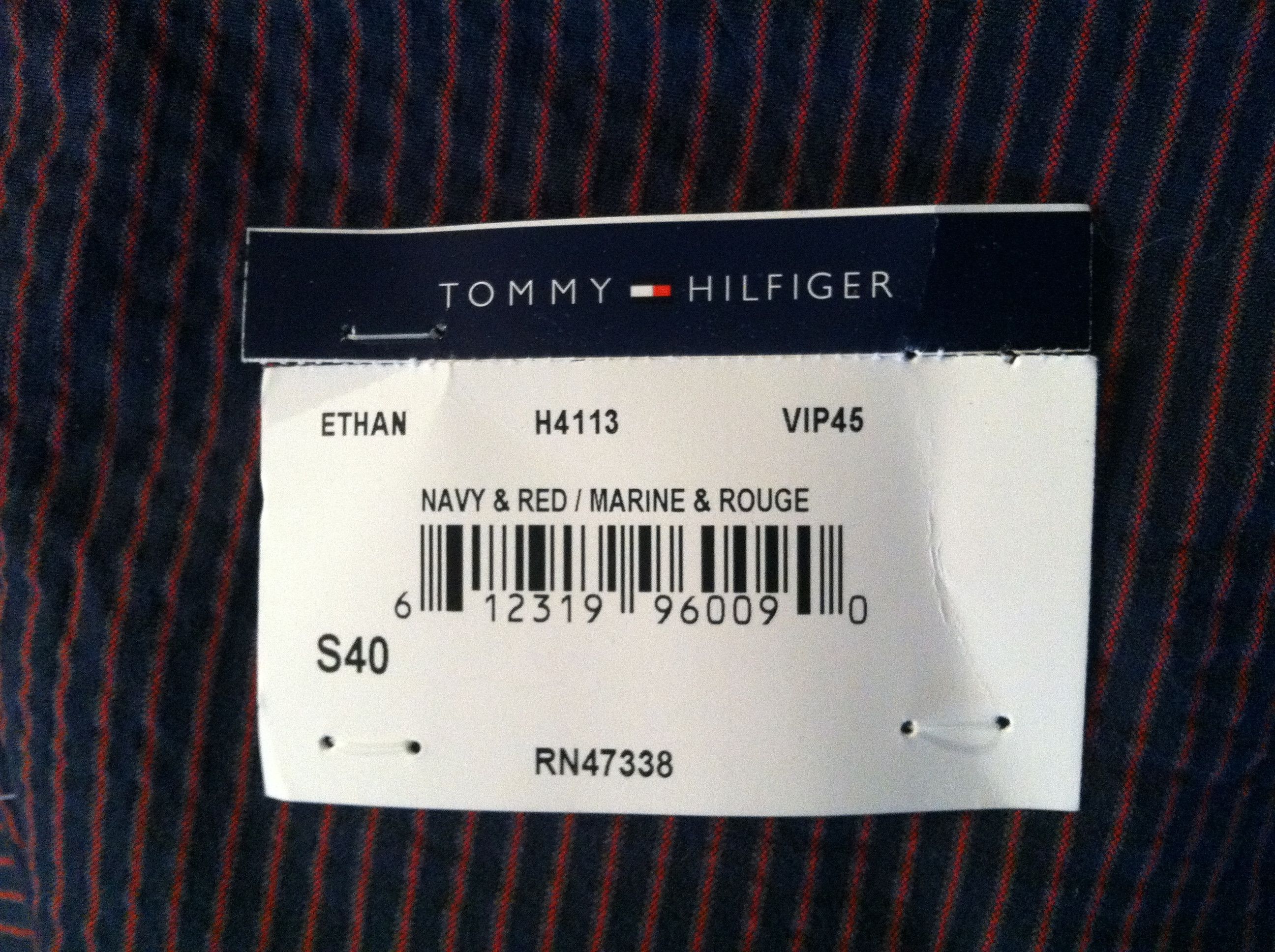 TOMMY HILFIGER MENS NEW NAVY /RED SPORT JACKET SIZE: 40S