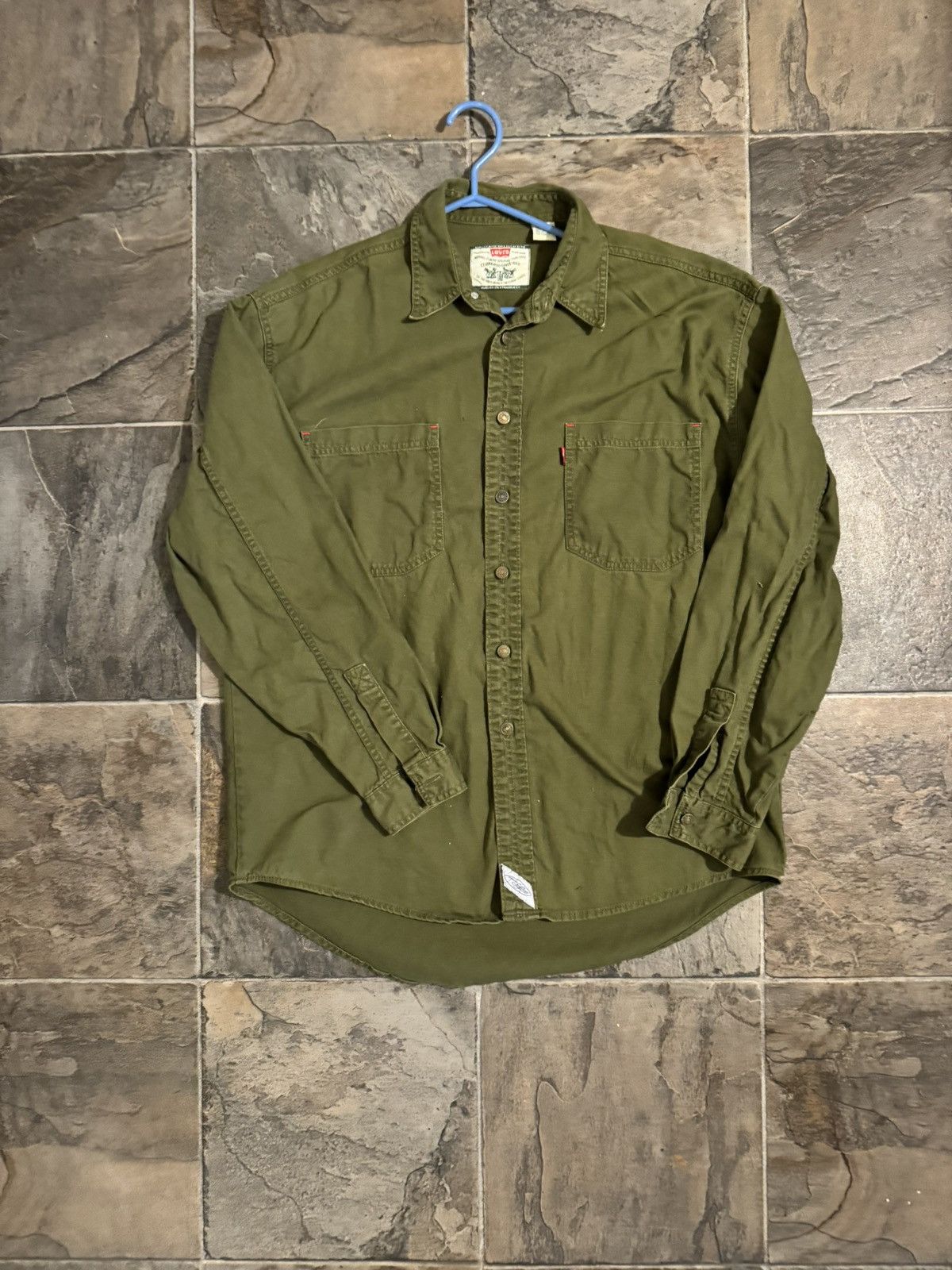 Levi's × Vintage Army Green Levi’s button up Size US L / EU 52-54 / 3 - 1 Preview