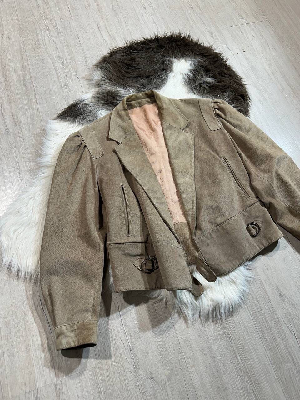 Vintage Crazy Vintage Suede Leather Jacket Size S / US 4 / IT 40 - 2 Thumbnail
