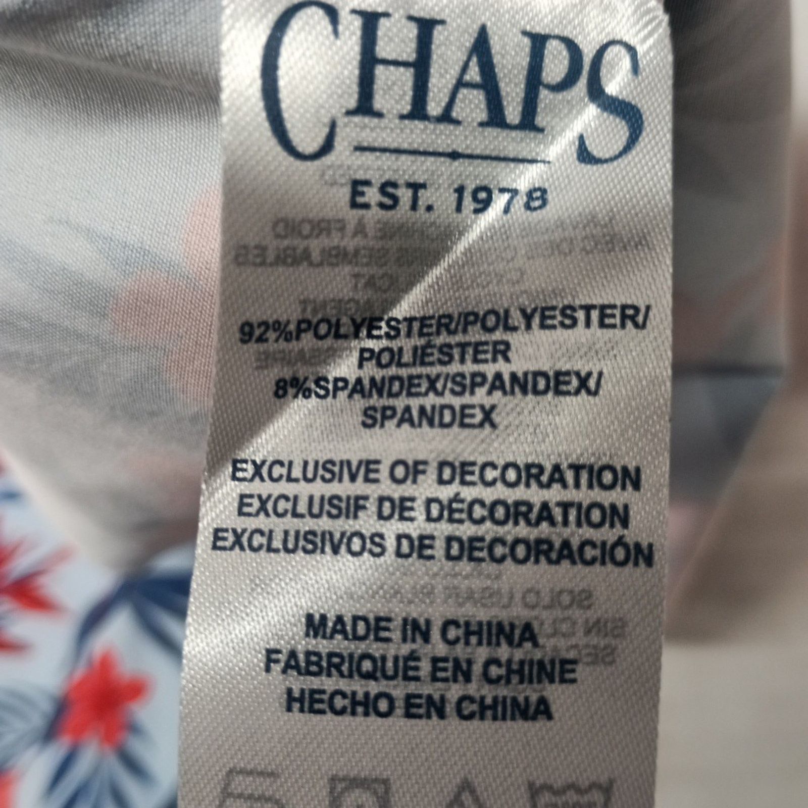 Chaps Chaps Everyday Performance Shirt Men's Size XL Blue Floral Size US XL / EU 56 / 4 - 7 Thumbnail