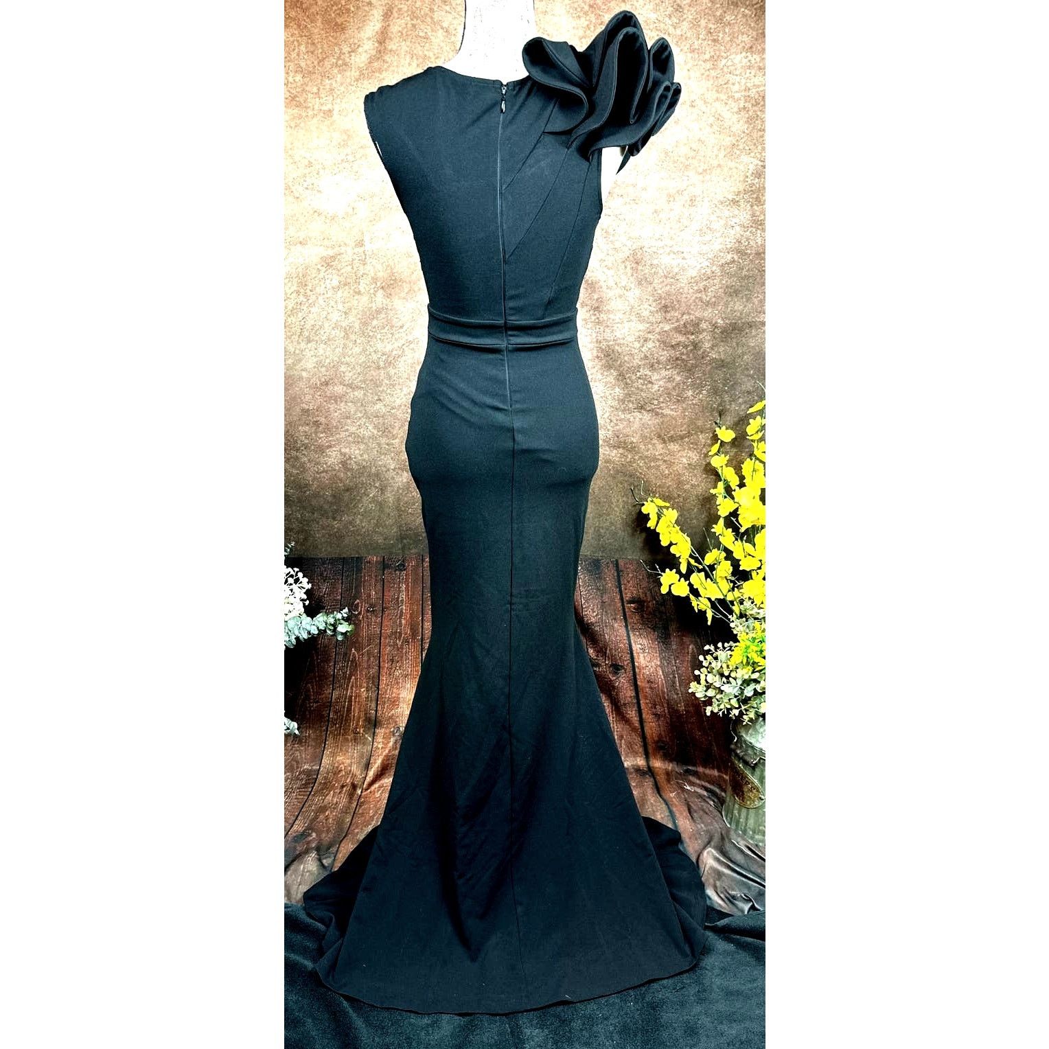 Other LuLu's Lucette Black Sleeveless Ruffled Mermaid Gown XS Size XS / US 0-2 / IT 36-38 - 13 Thumbnail